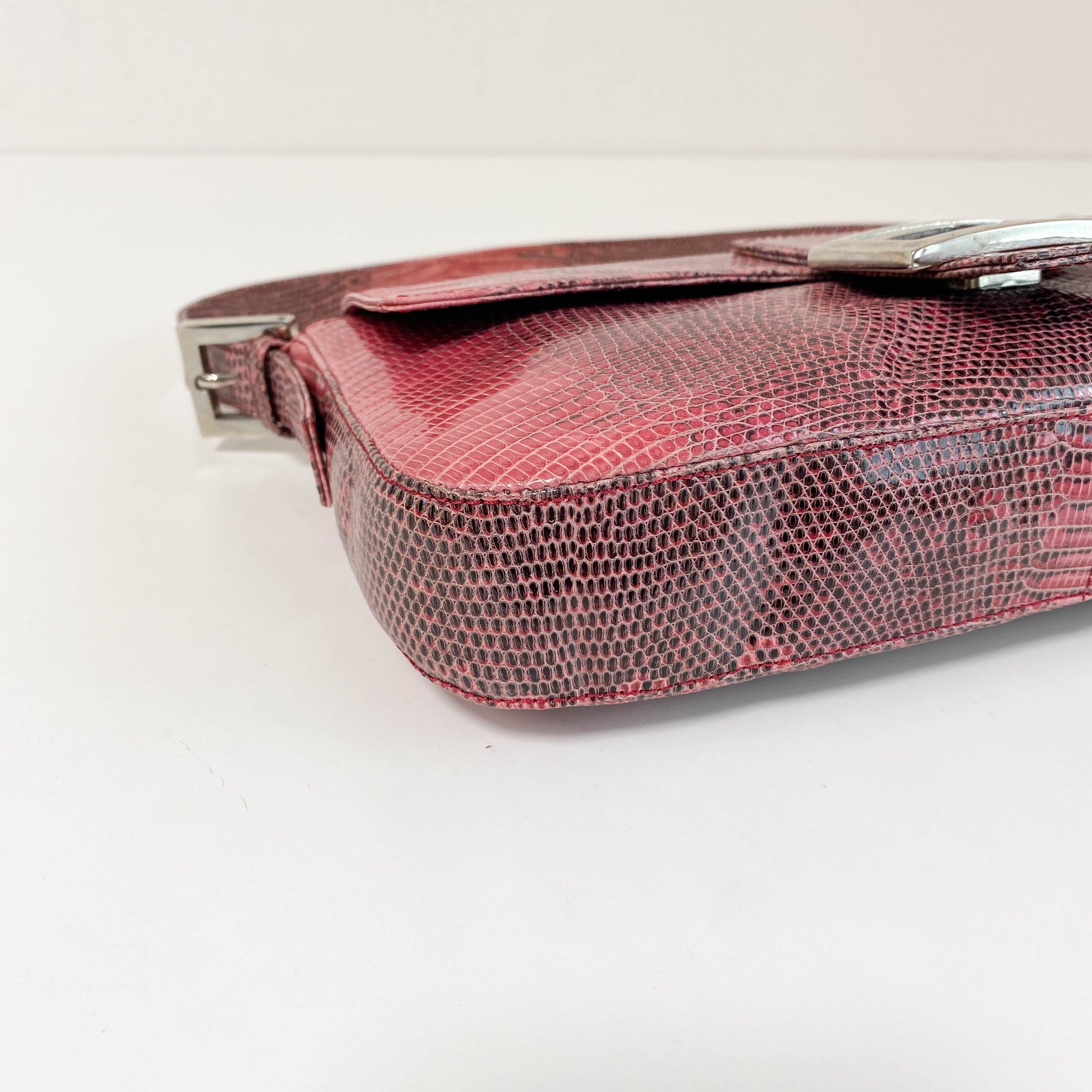 Baguette Pink Leather Shoulder Bag