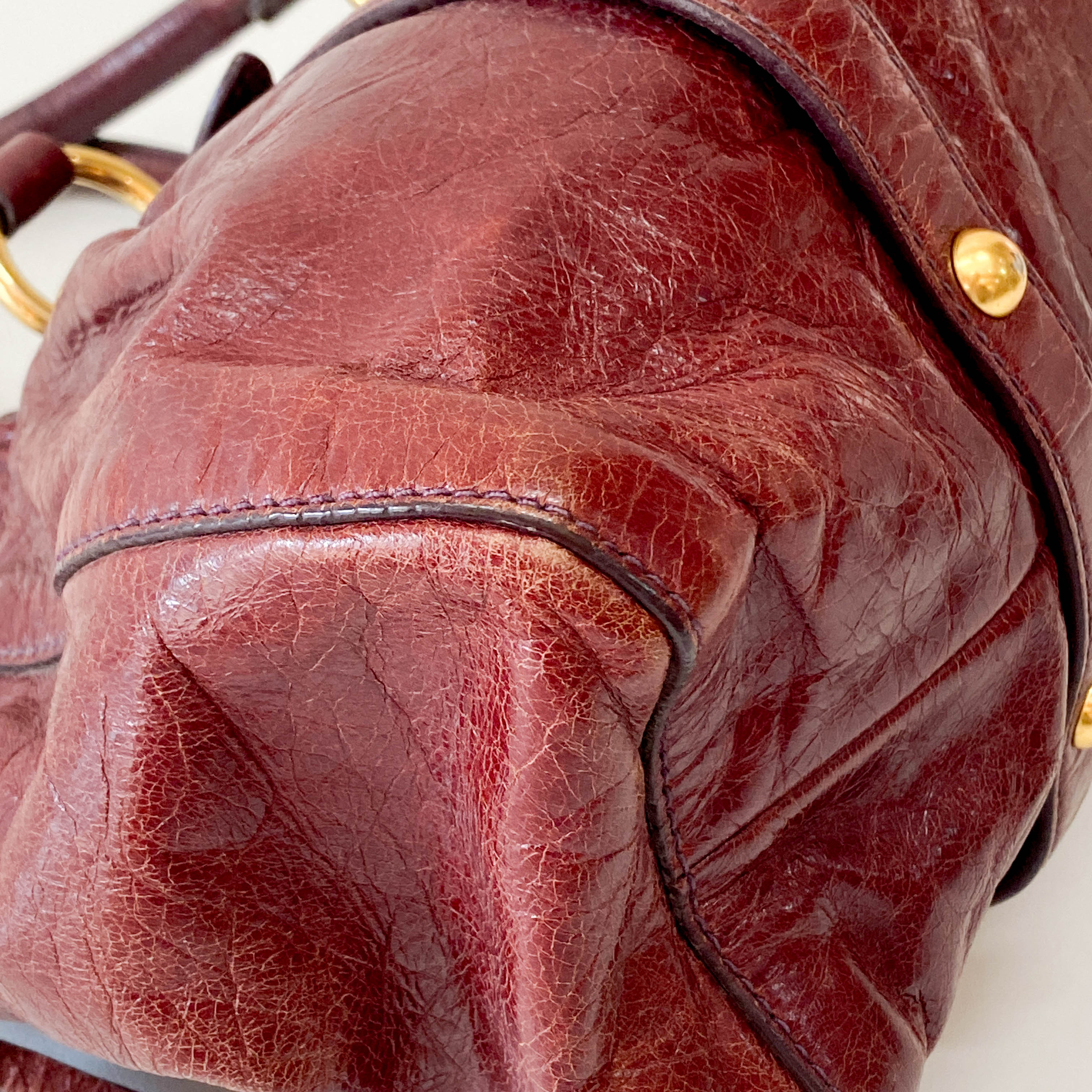 Vitello Burgundy Calfskin Handbag