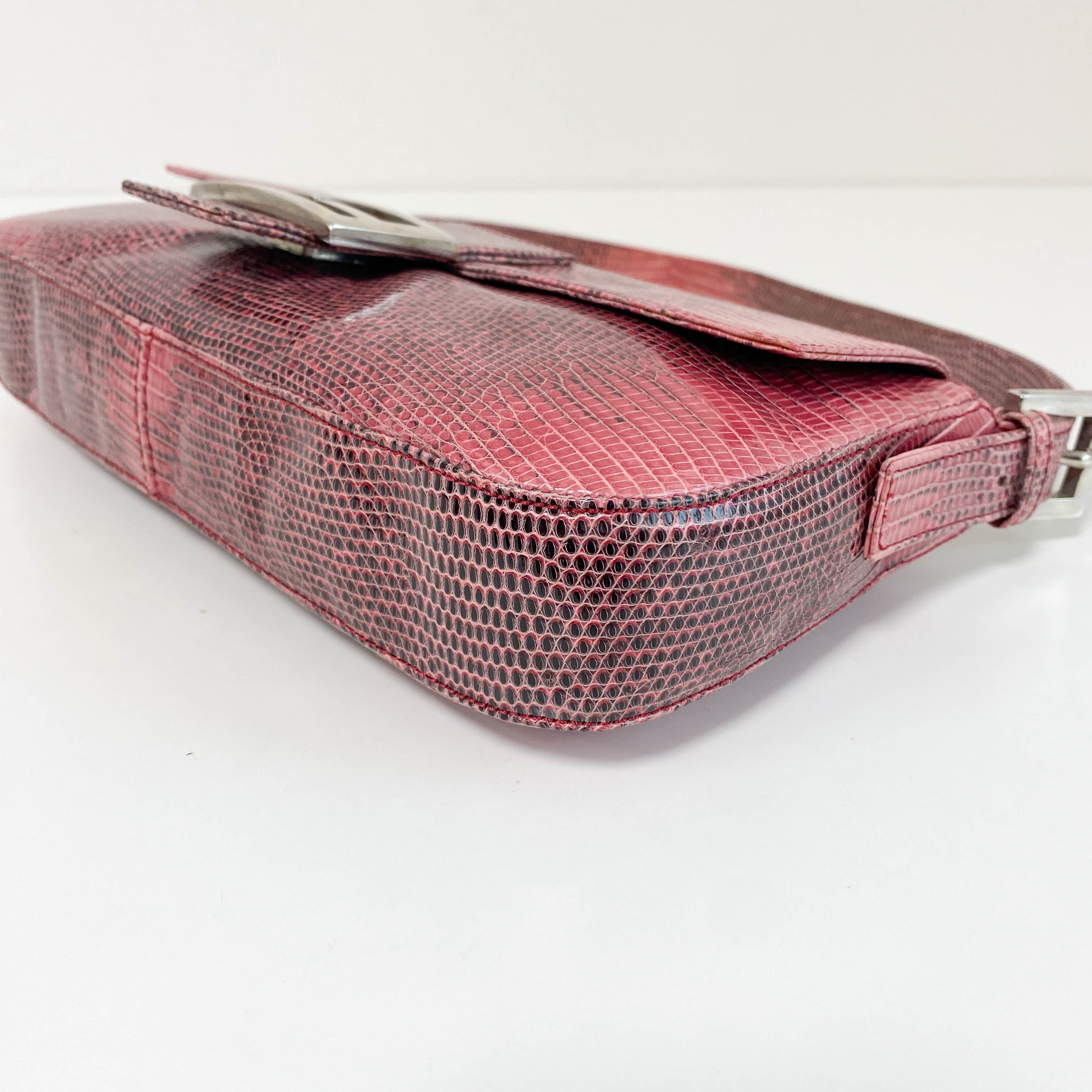 Baguette Pink Leather Shoulder Bag