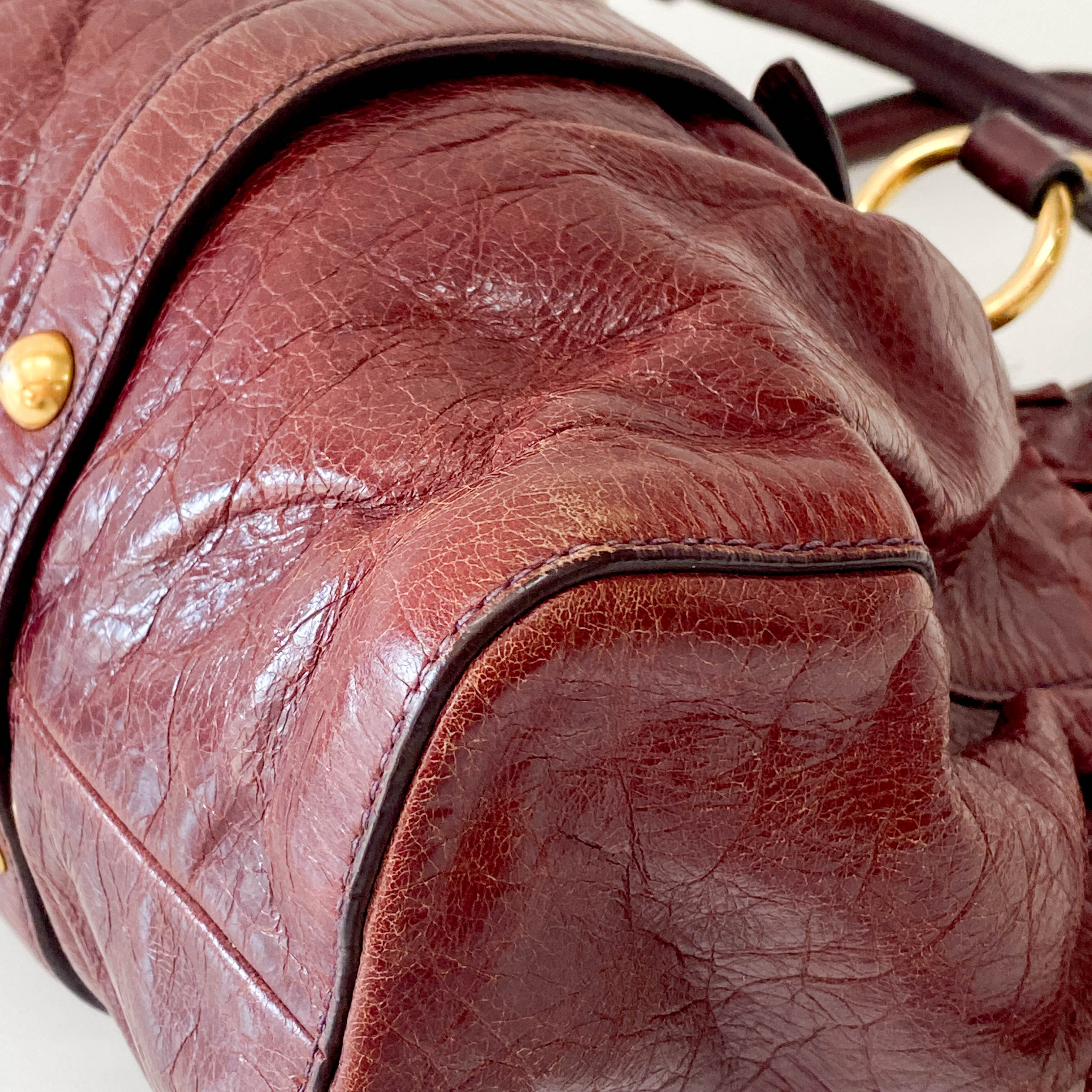 Vitello Burgundy Calfskin Handbag