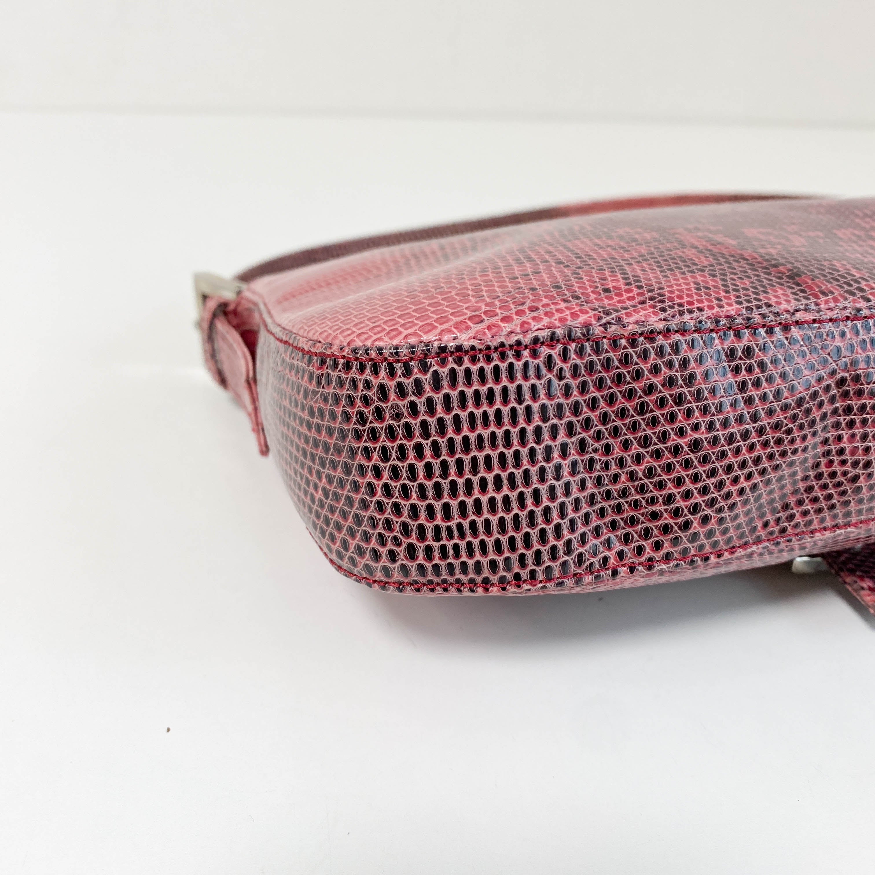 Baguette Pink Leather Shoulder Bag