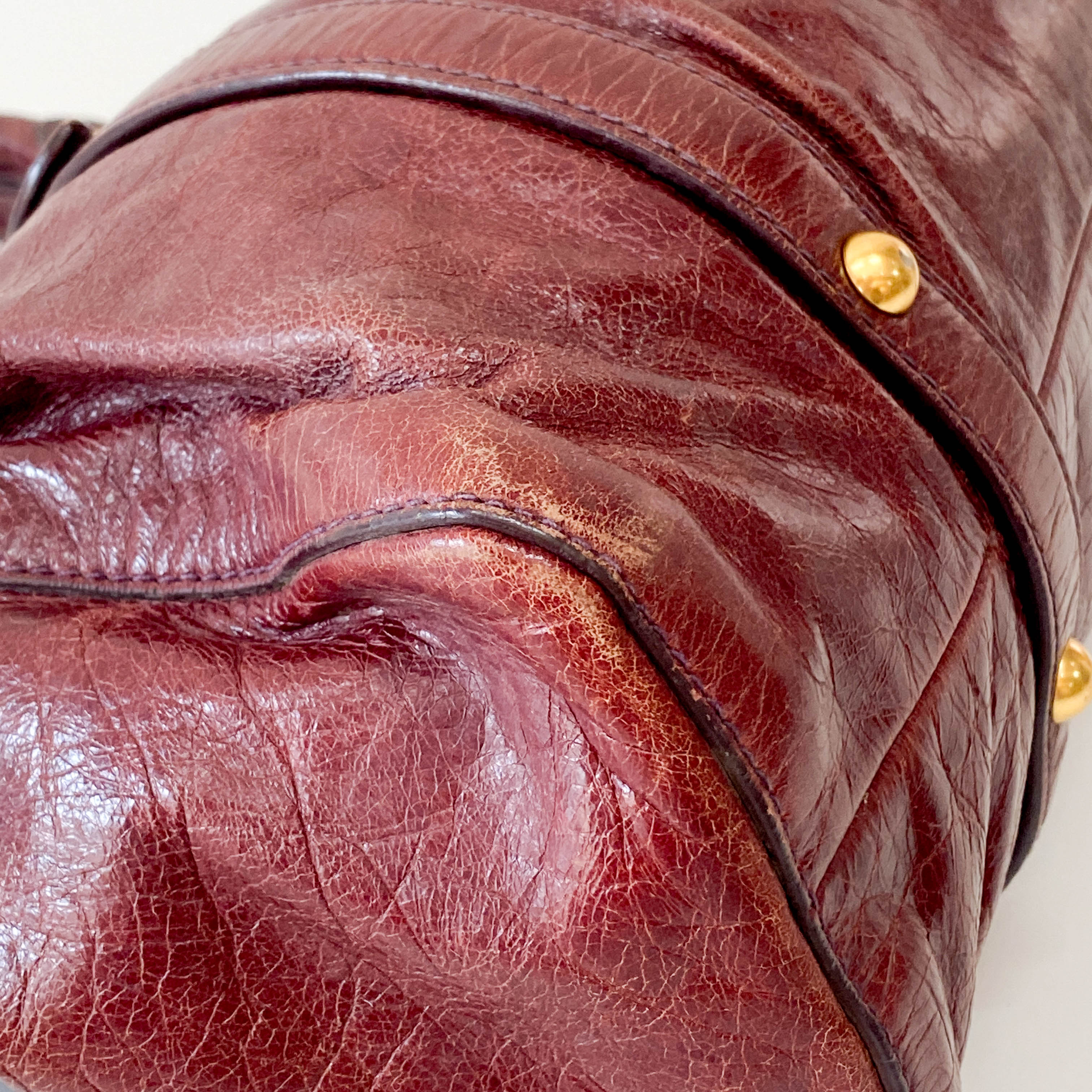 Vitello Burgundy Calfskin Handbag