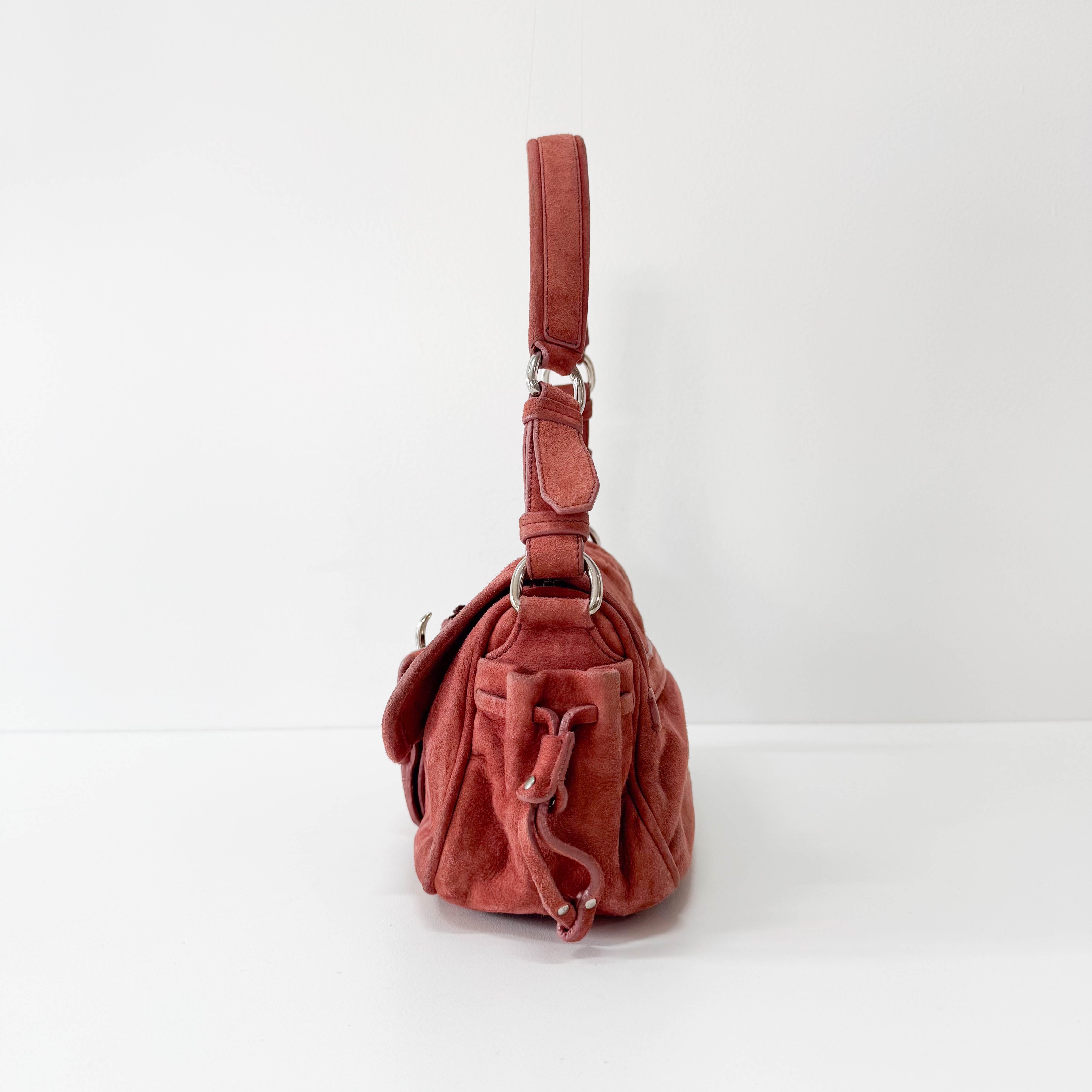 MIU MIU Archive Pink Suede Shoulder Bag – HIVE PRELOVED
