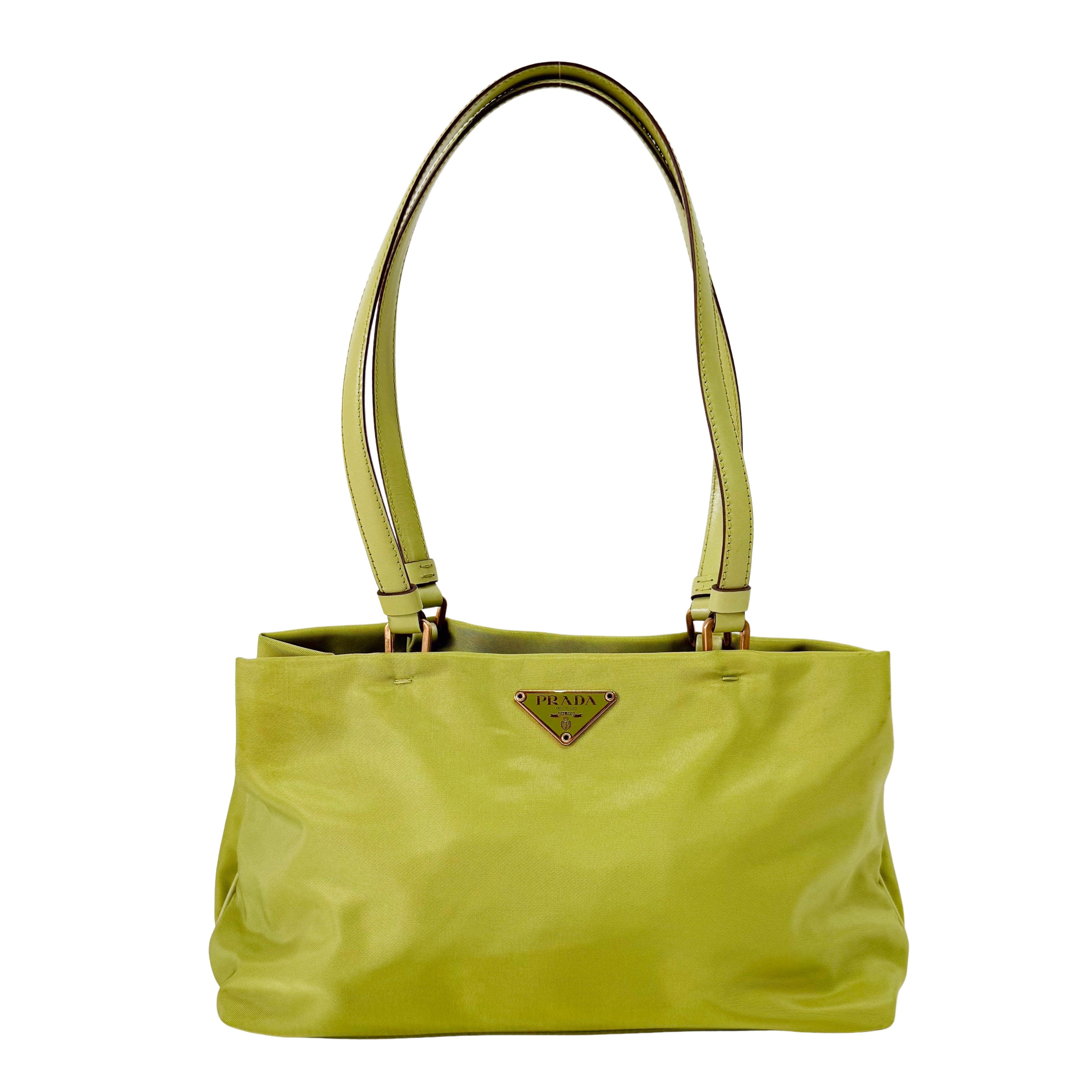 Green Nylon Shoulder Bag