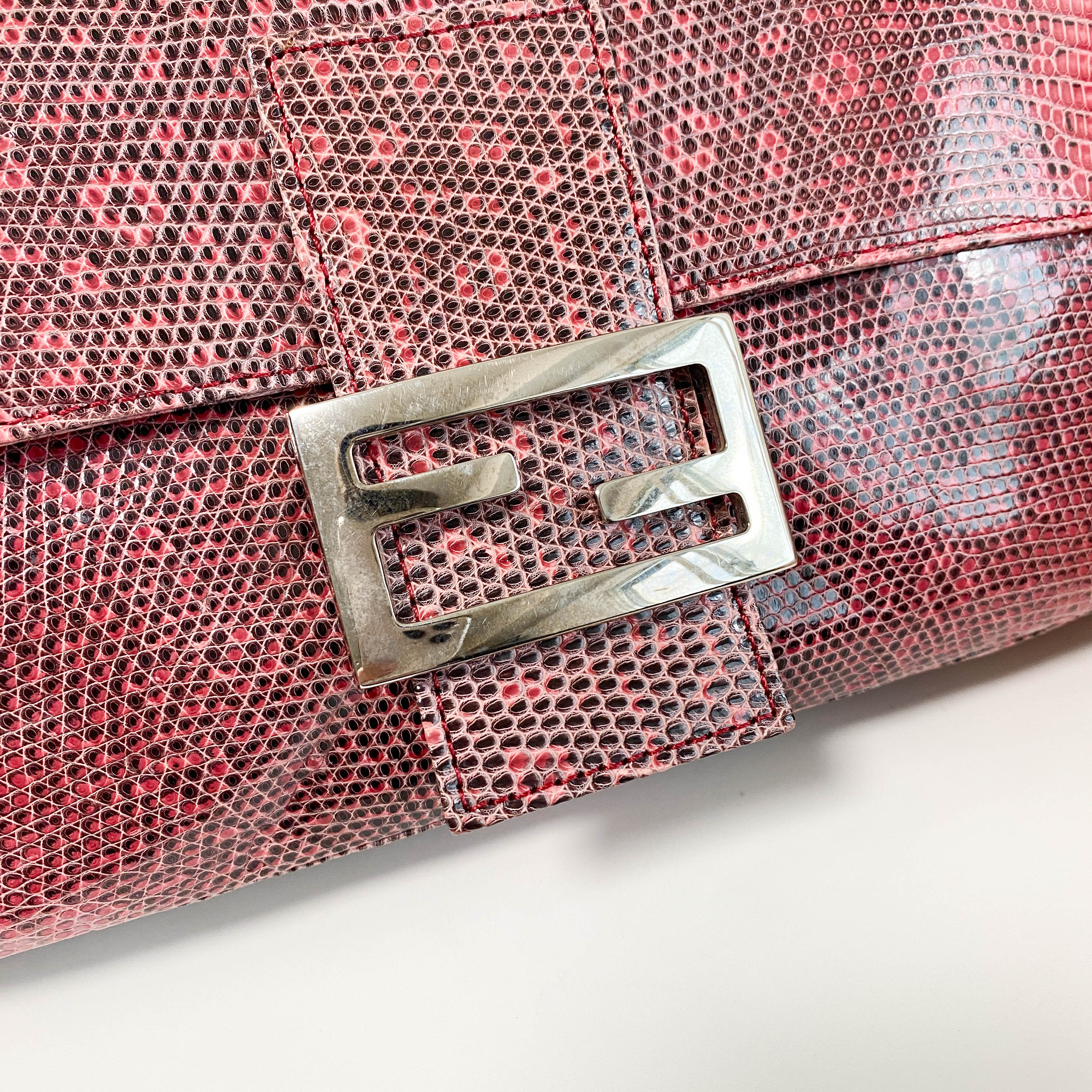 Baguette Pink Leather Shoulder Bag
