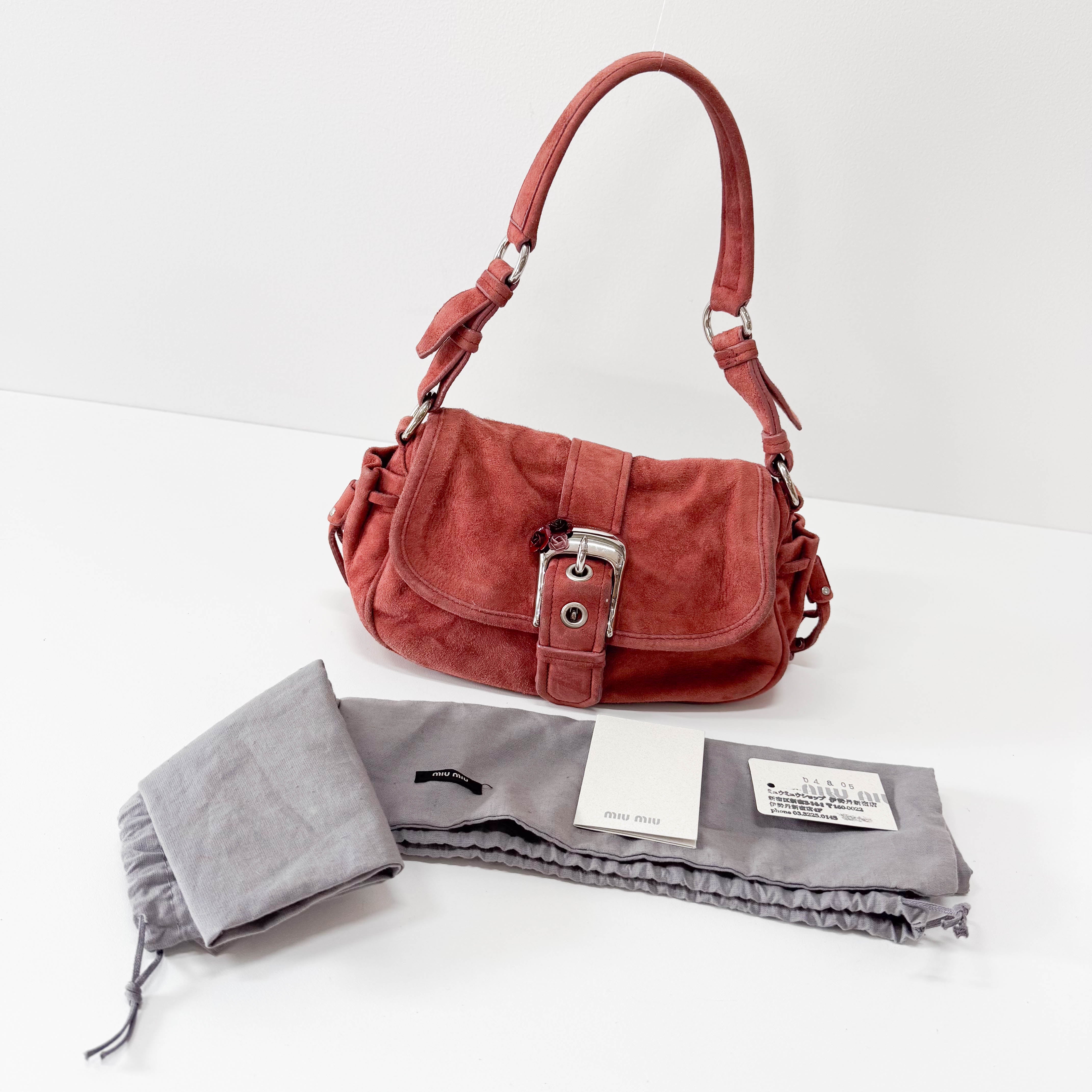 Archive Pink Suede Shoulder Bag