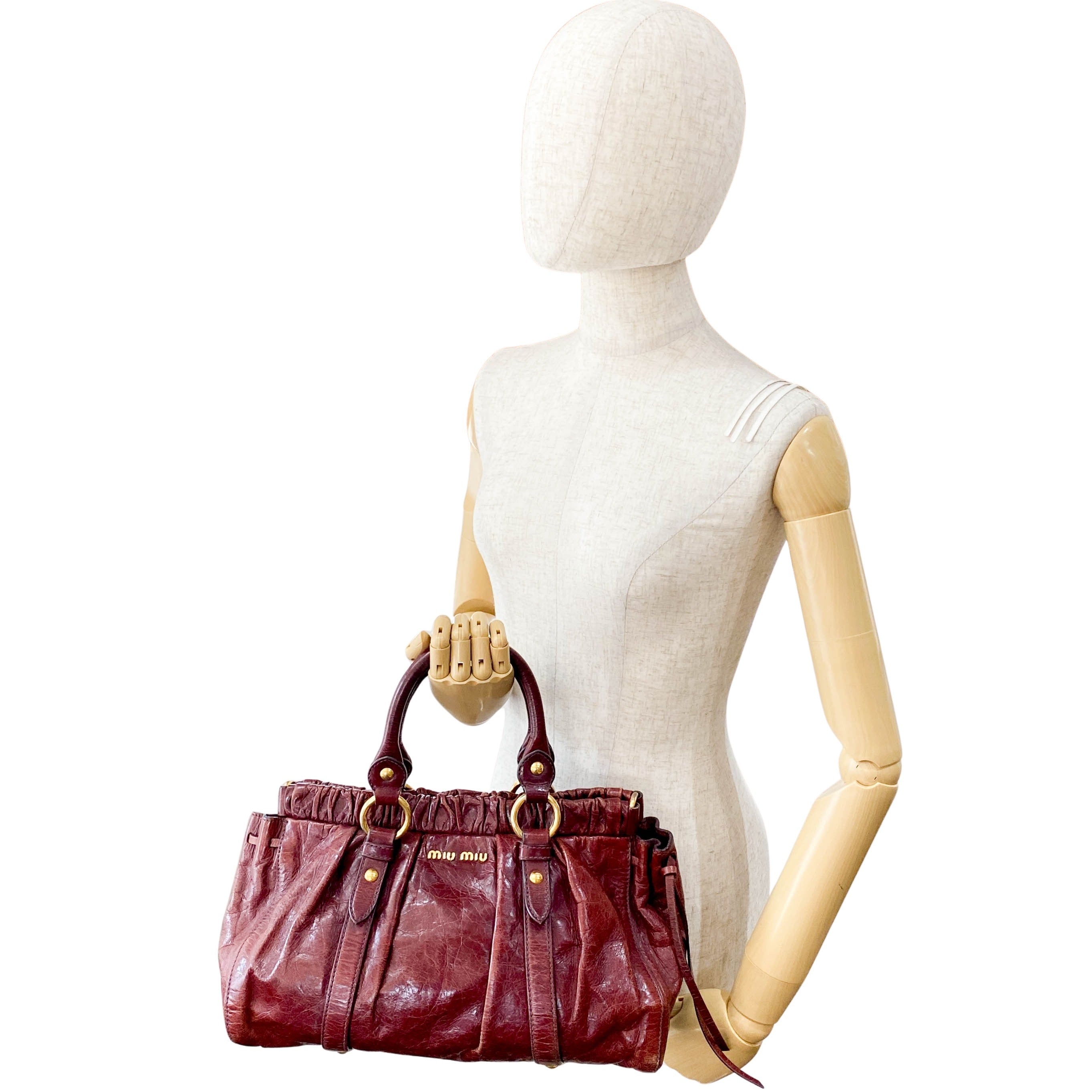 Vitello Burgundy Calfskin Handbag