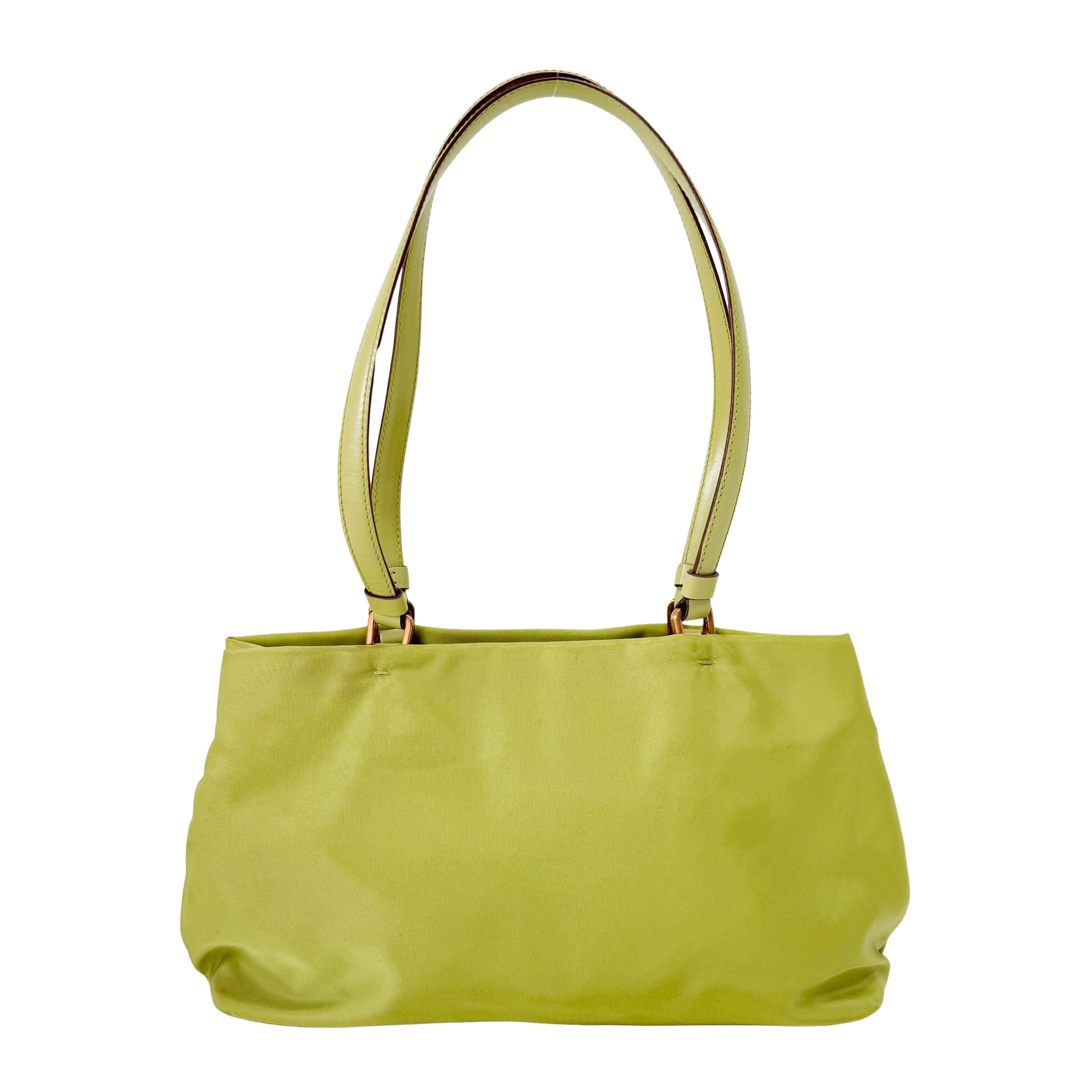 Green Nylon Shoulder Bag