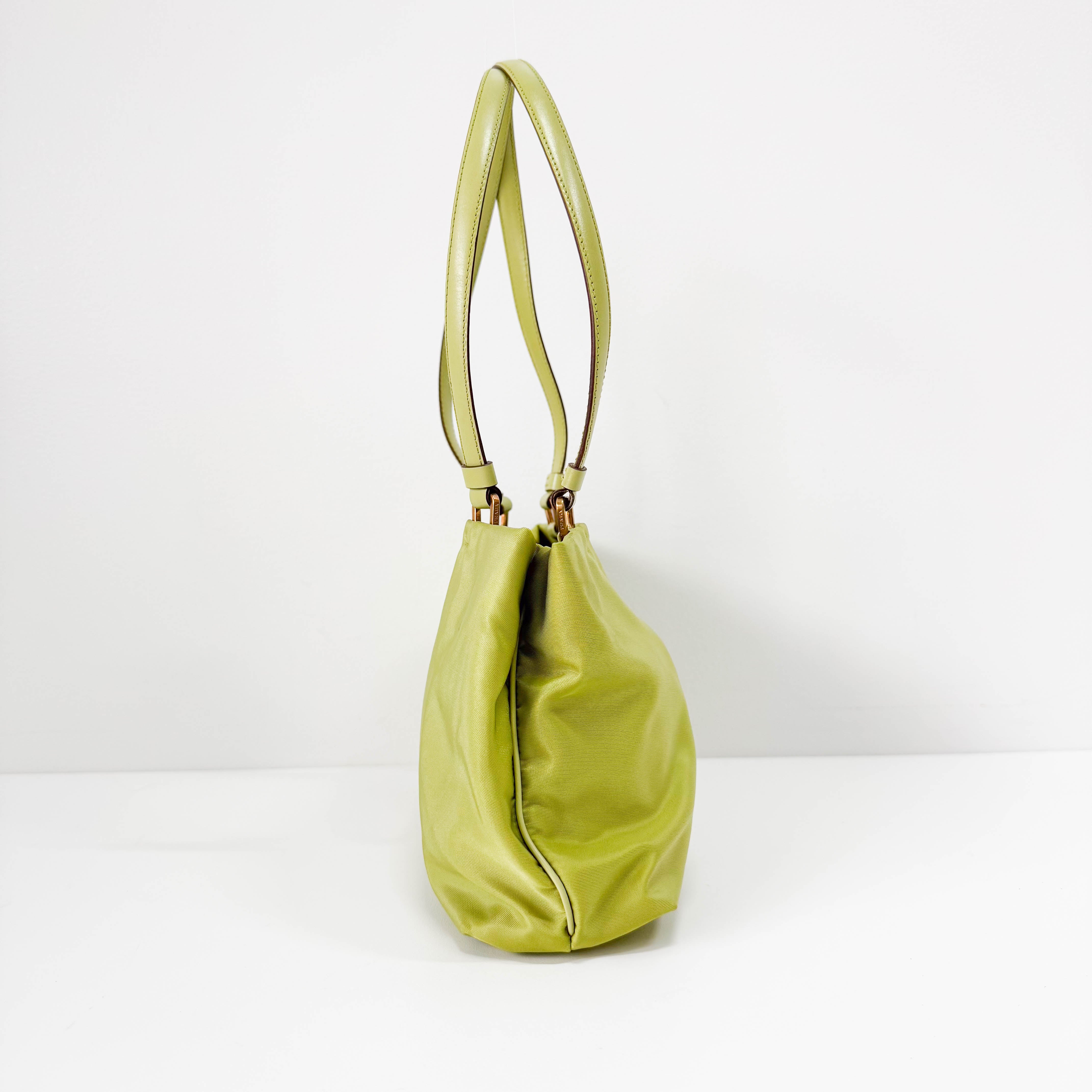 Green Nylon Shoulder Bag