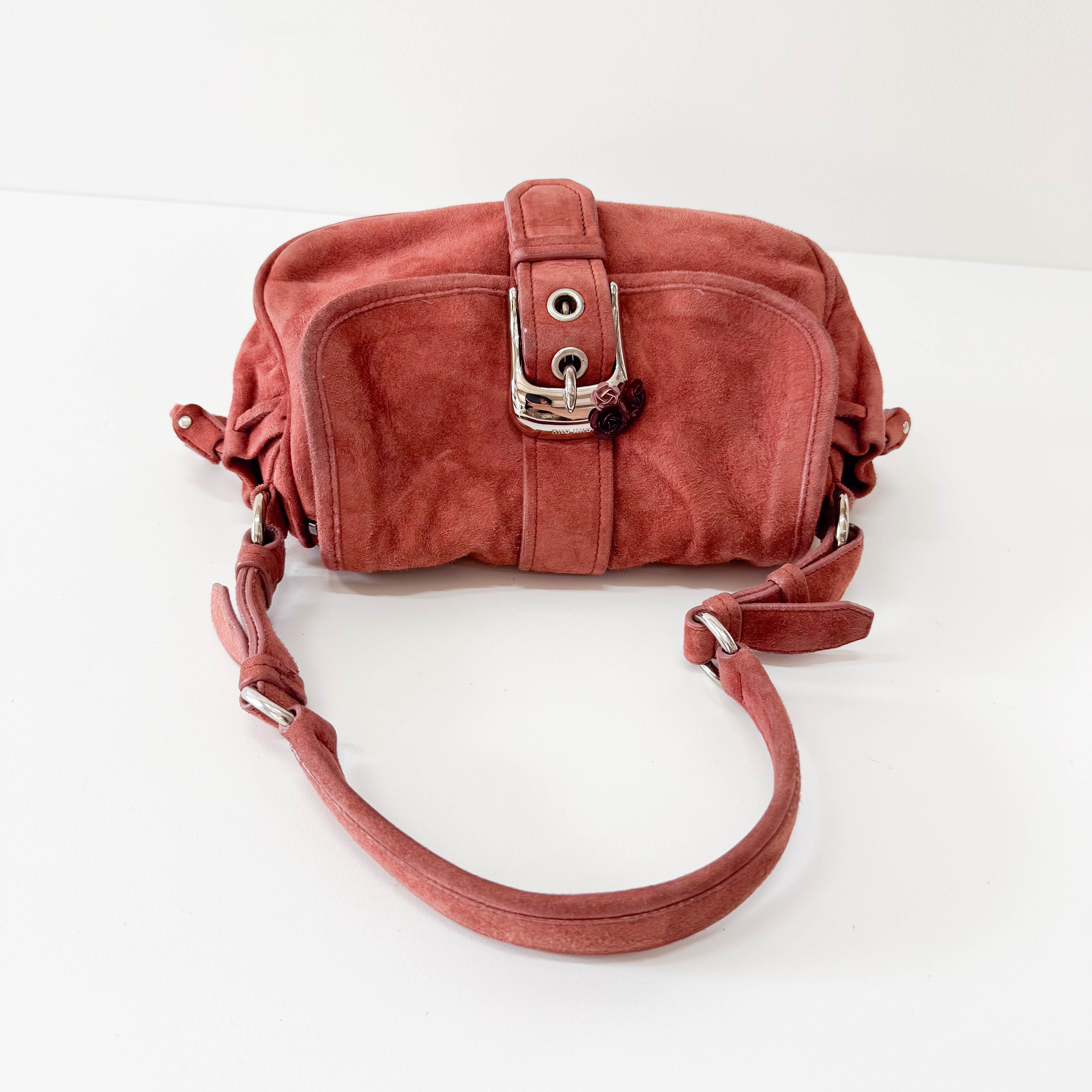 Archive Pink Suede Shoulder Bag