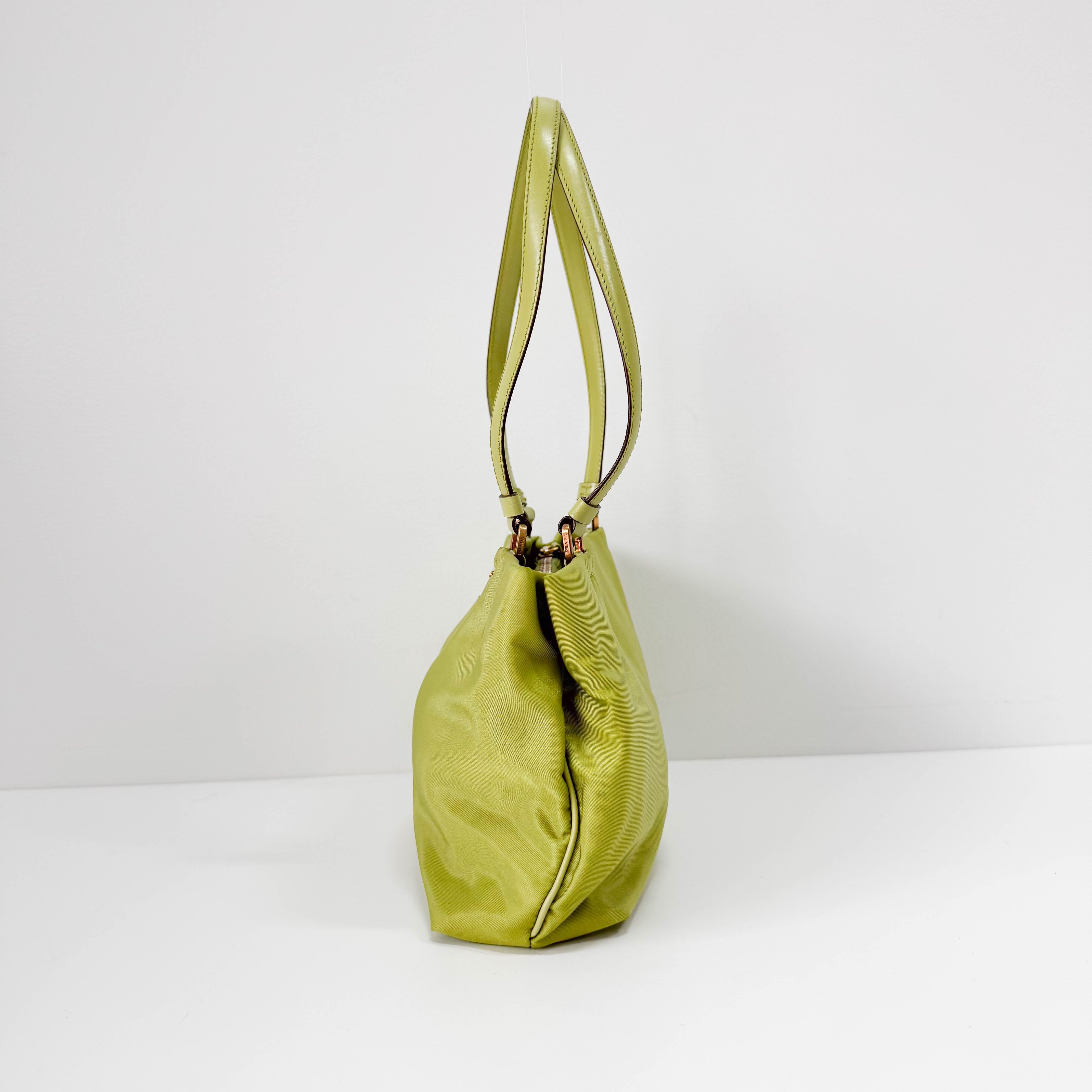 Green Nylon Shoulder Bag