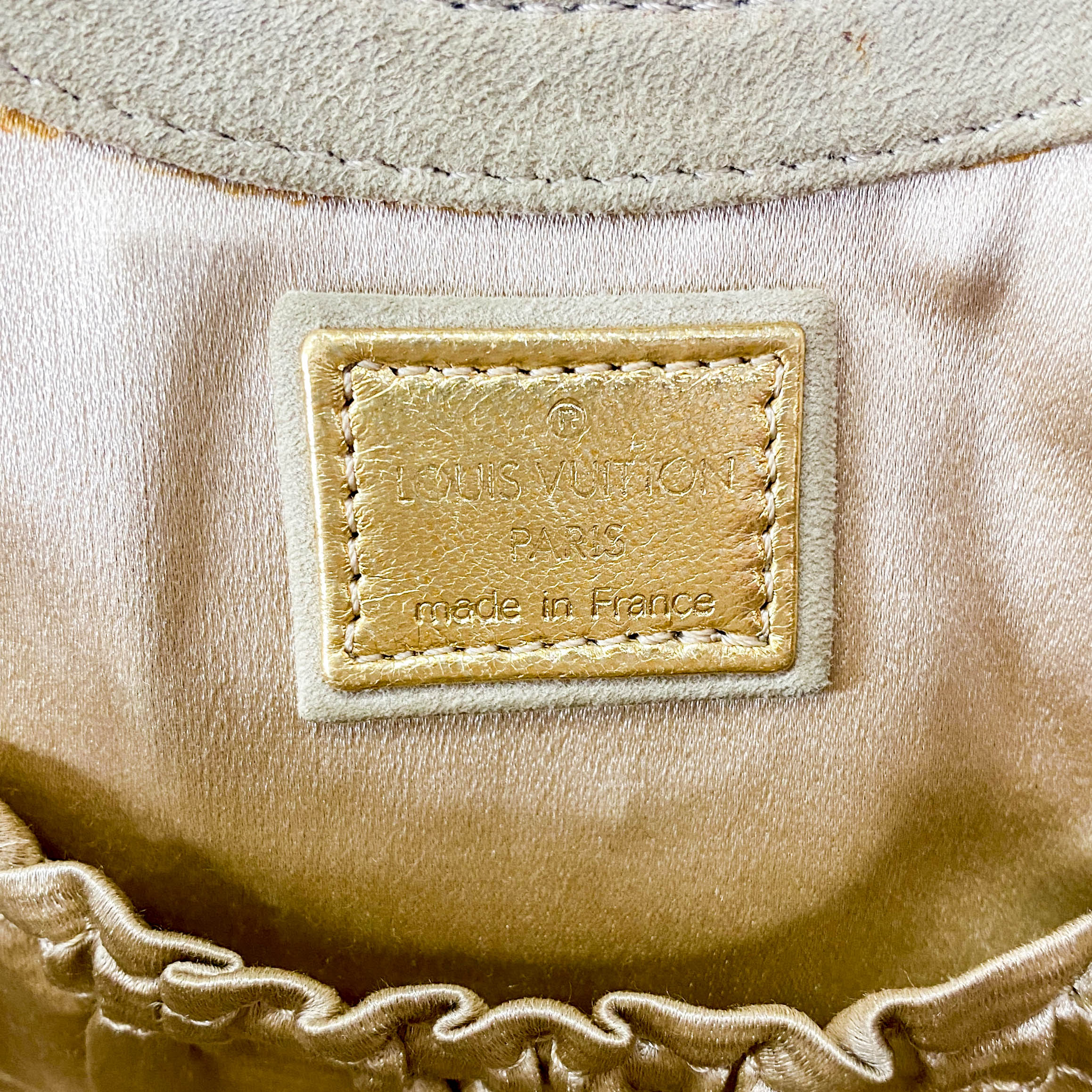 Extraordinaire Neutral Monogram Suede Handbag
