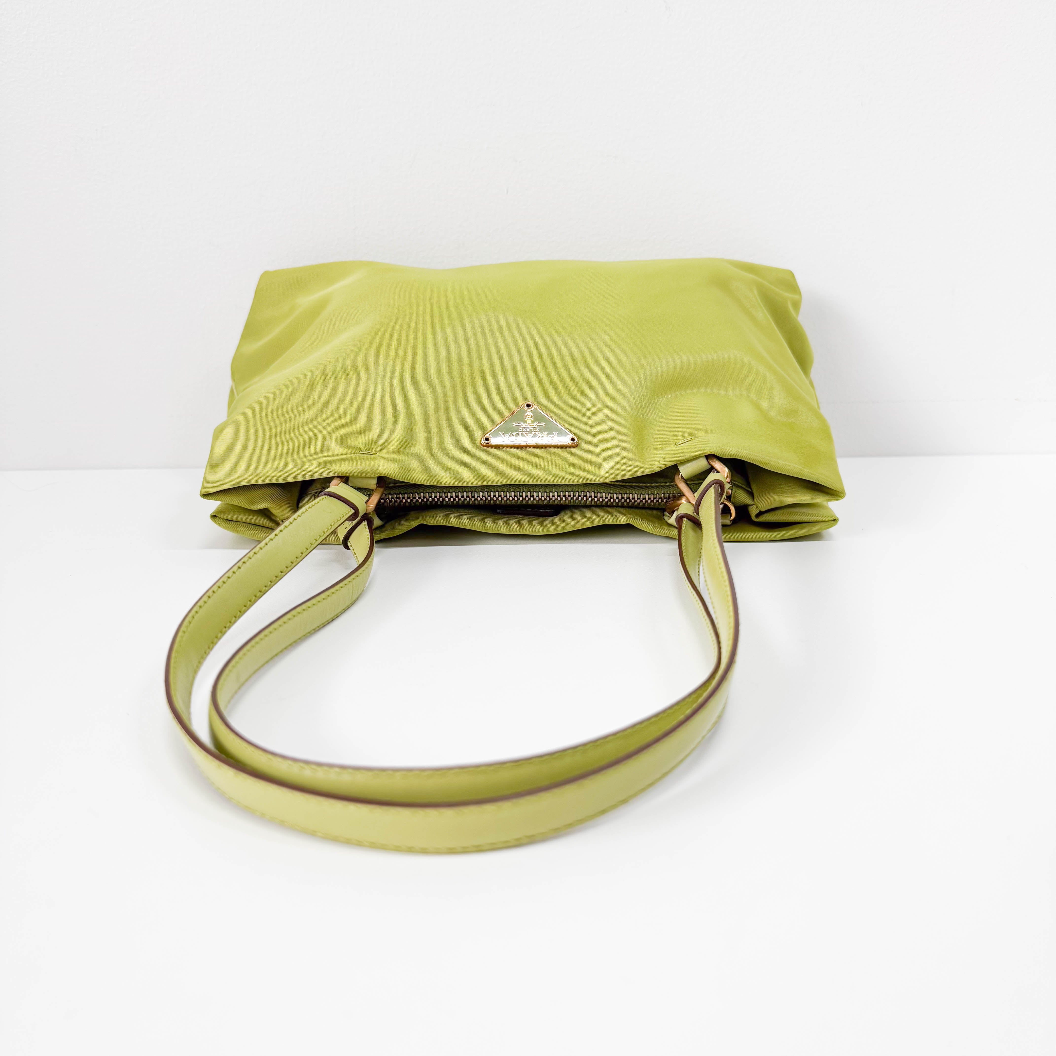 Green Nylon Shoulder Bag