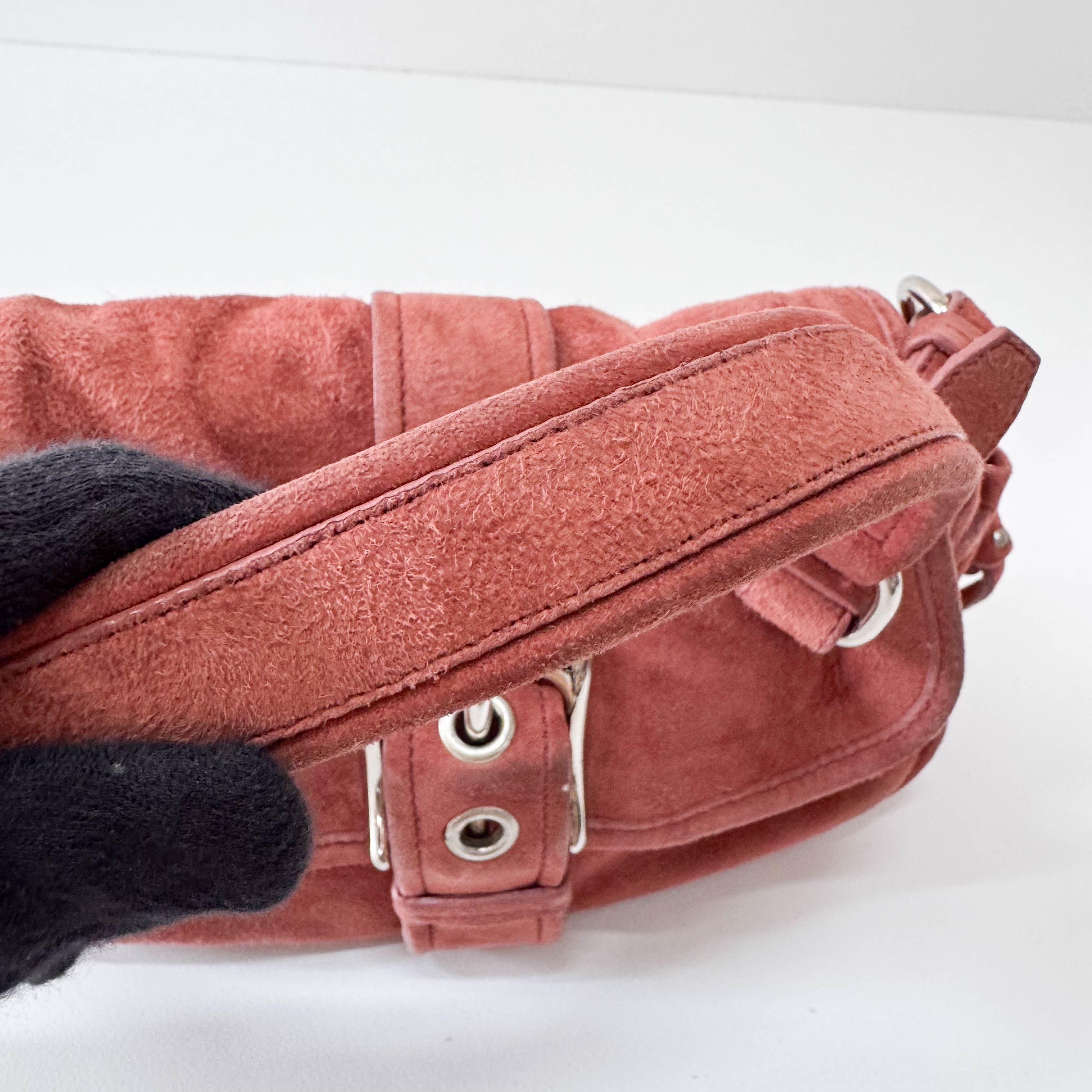 Archive Pink Suede Shoulder Bag