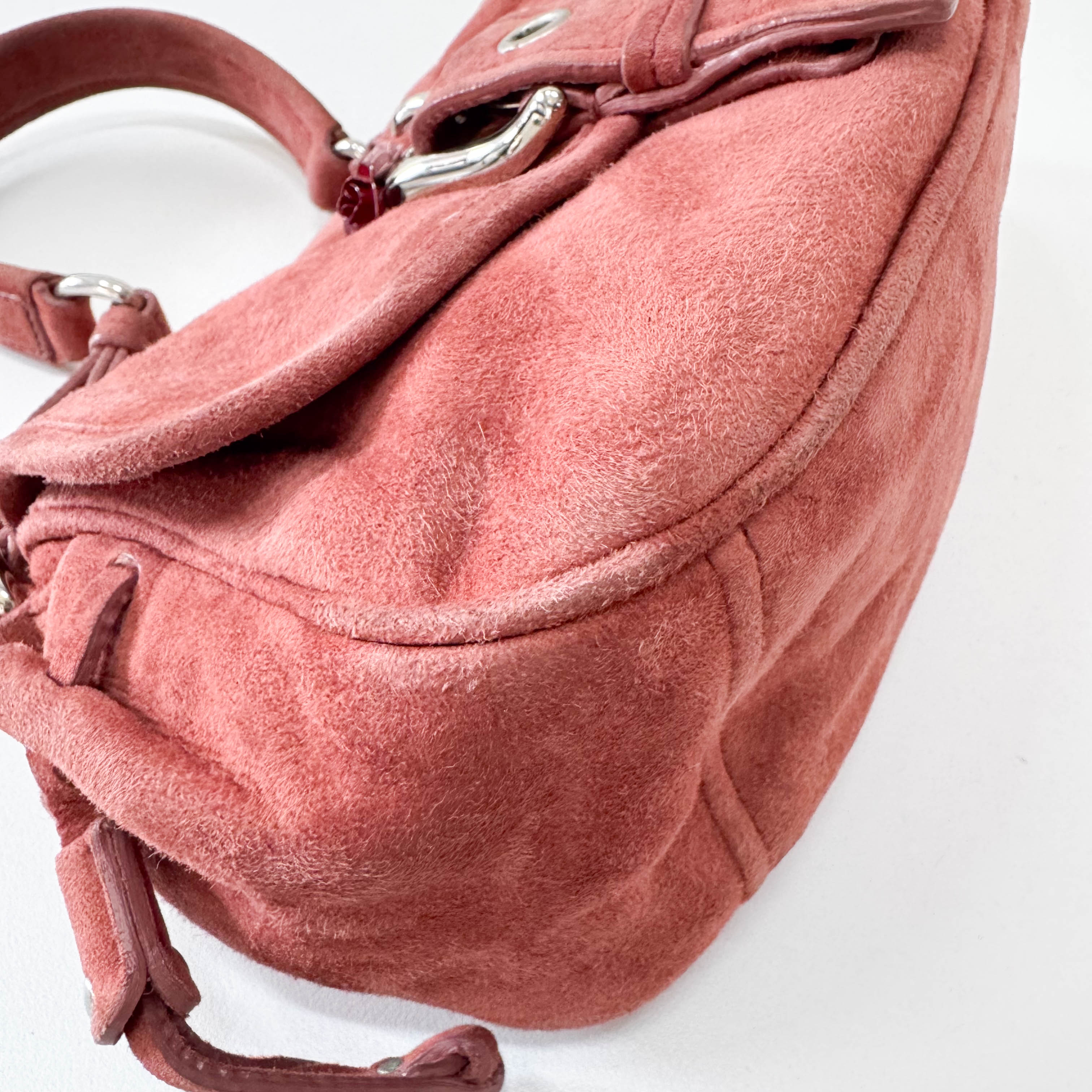 Archive Pink Suede Shoulder Bag