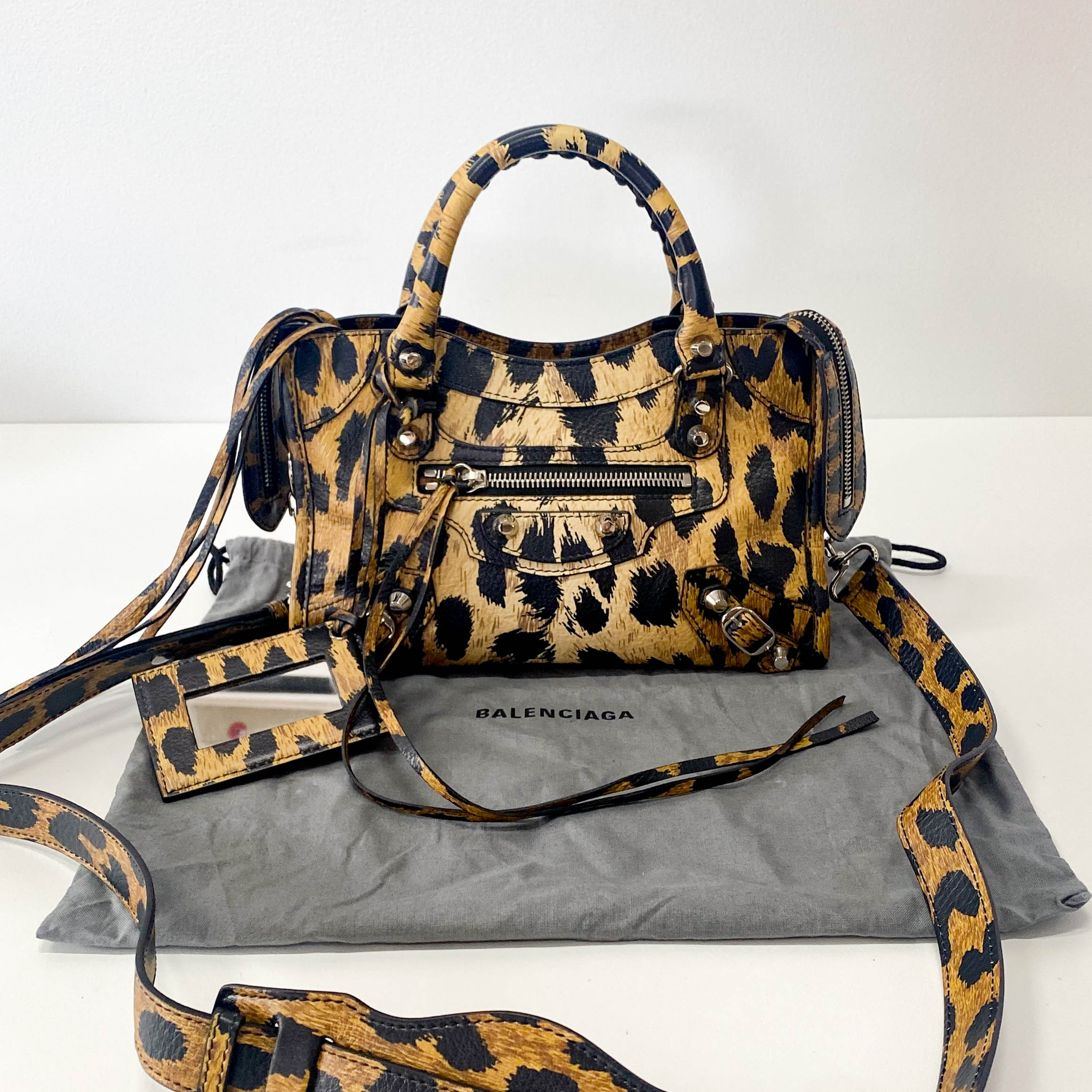 Mini Le City Animal Print Leather Bag