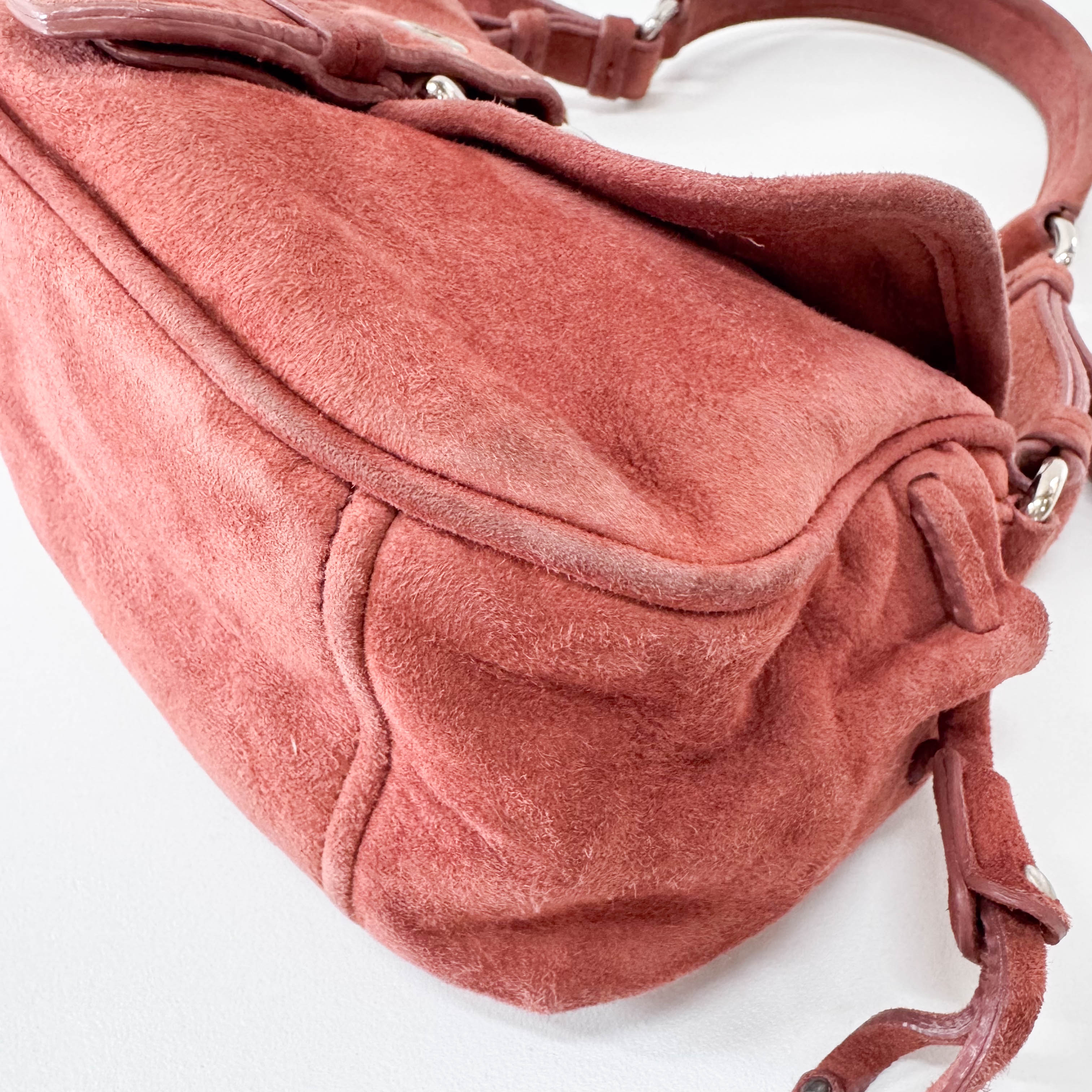 Archive Pink Suede Shoulder Bag