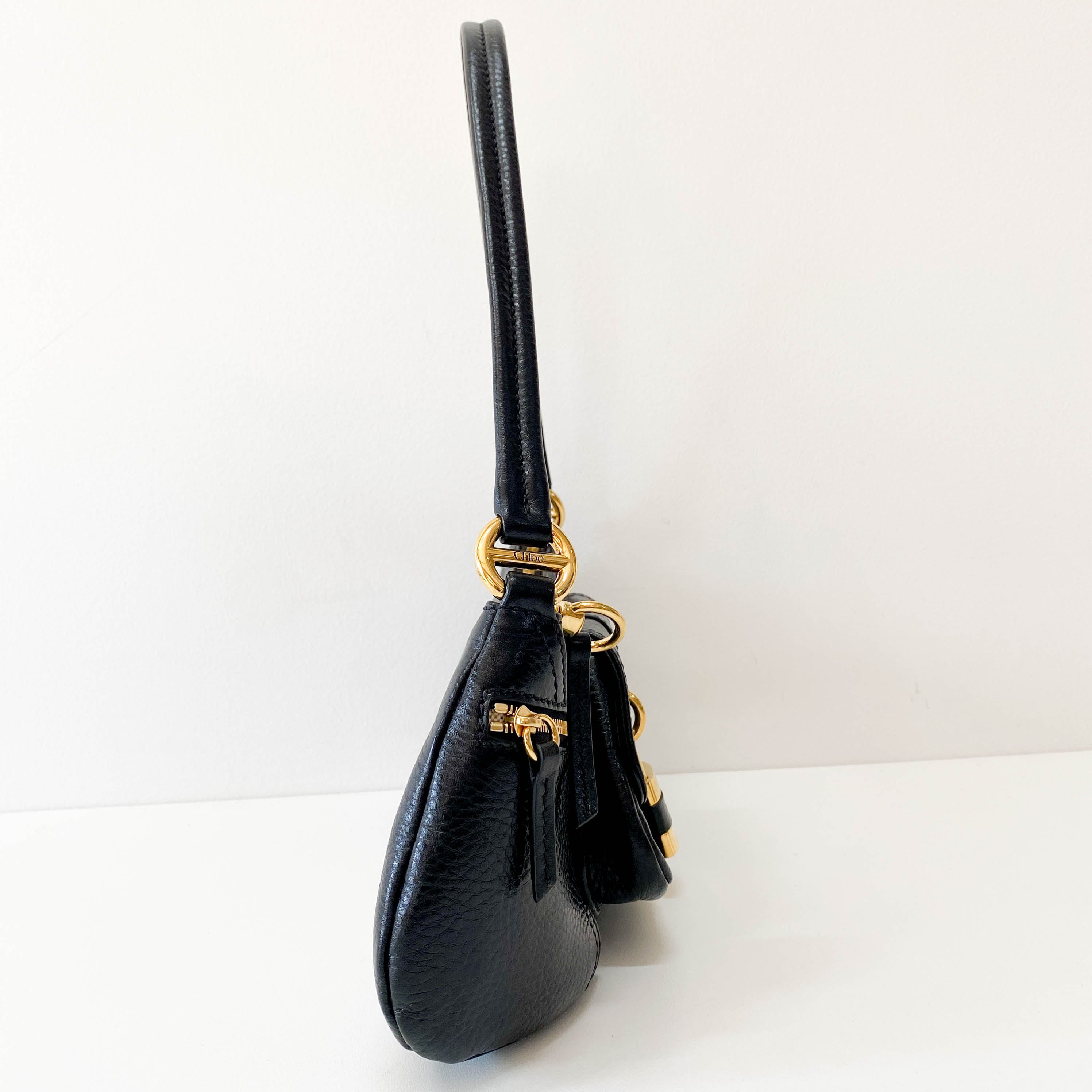 Black Leather Shoulder Bag