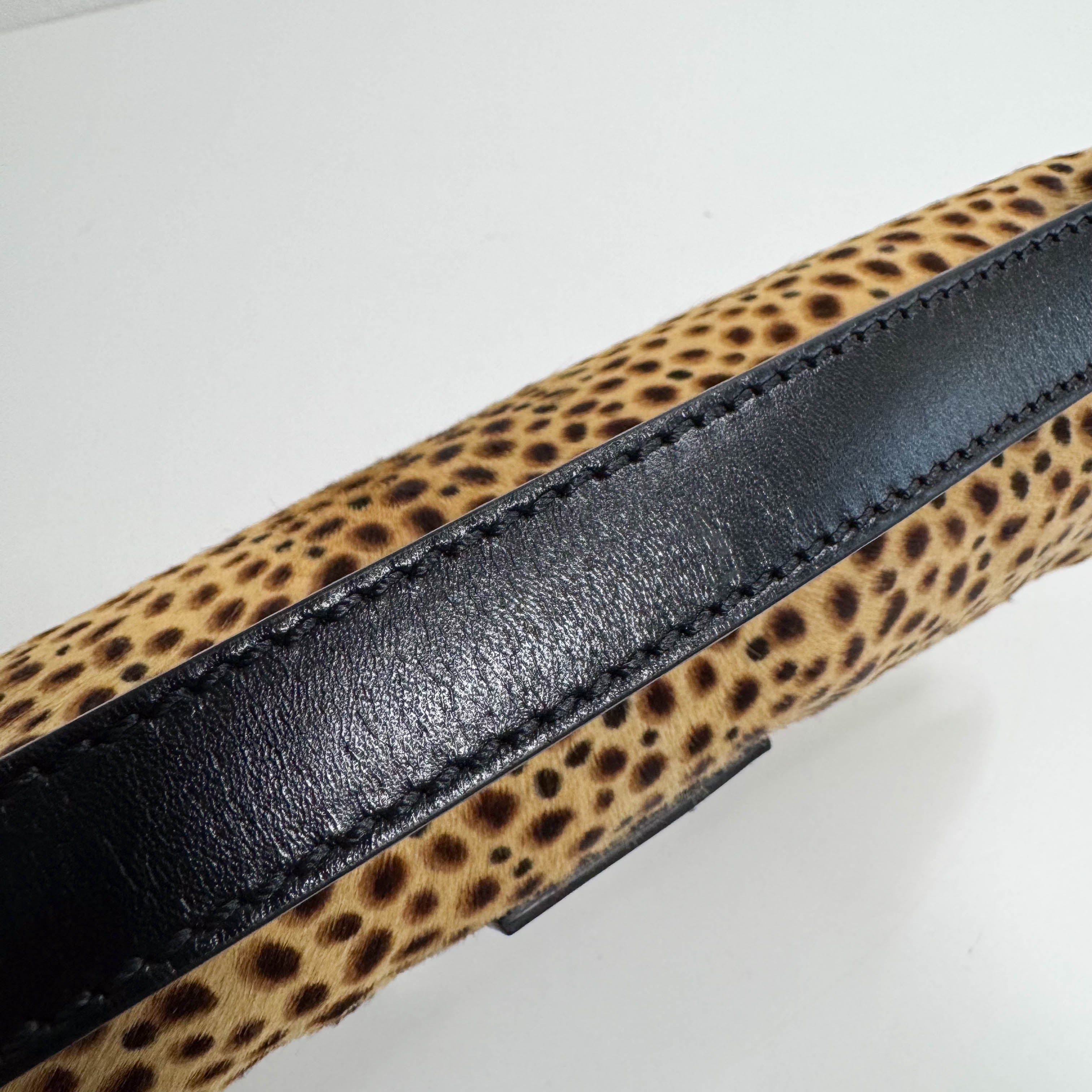 Baguette Pony Hair Cheetah Shoulder Bag