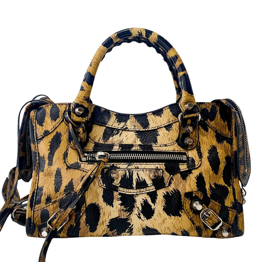 Mini Le City Animal Print Leather Bag