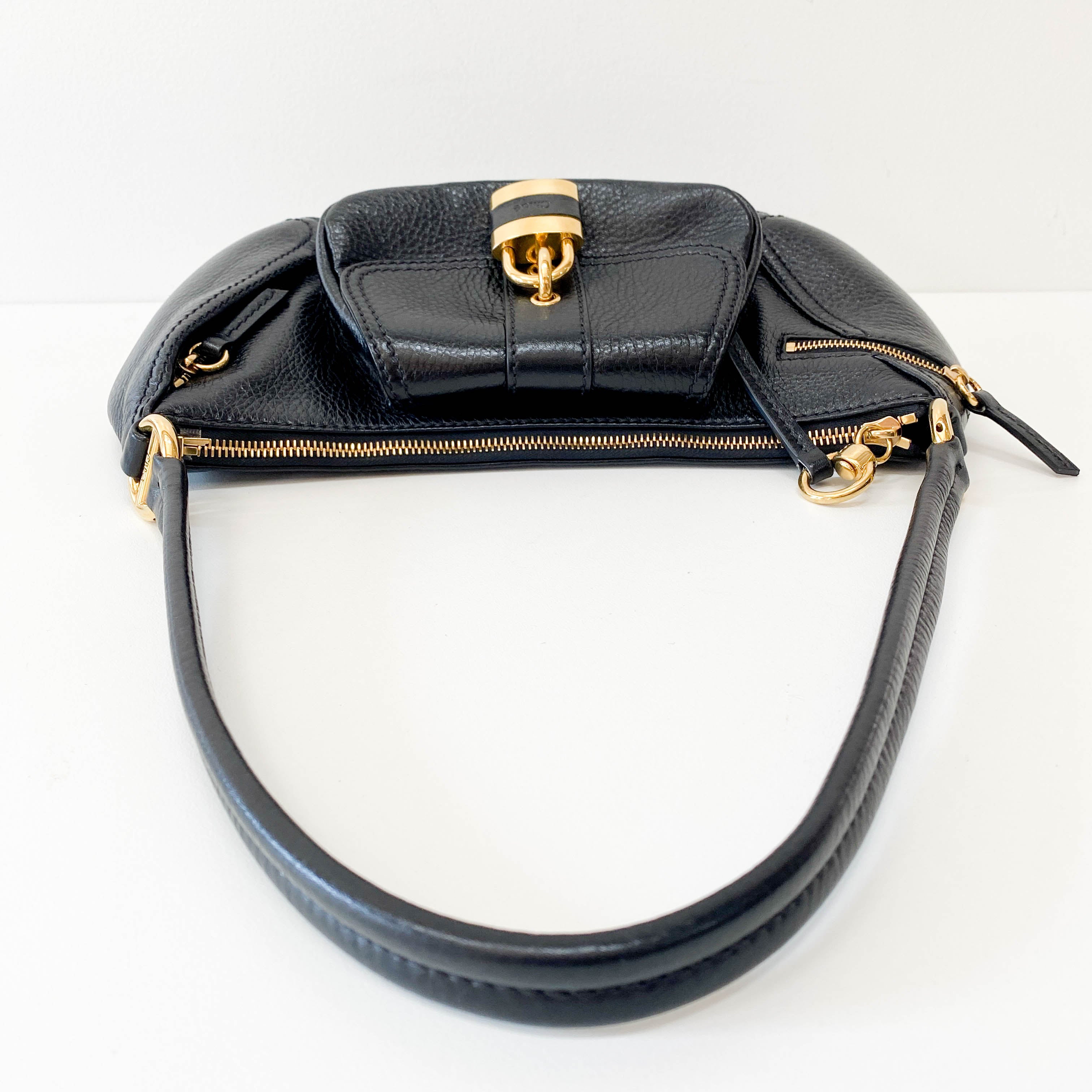 Black Leather Shoulder Bag