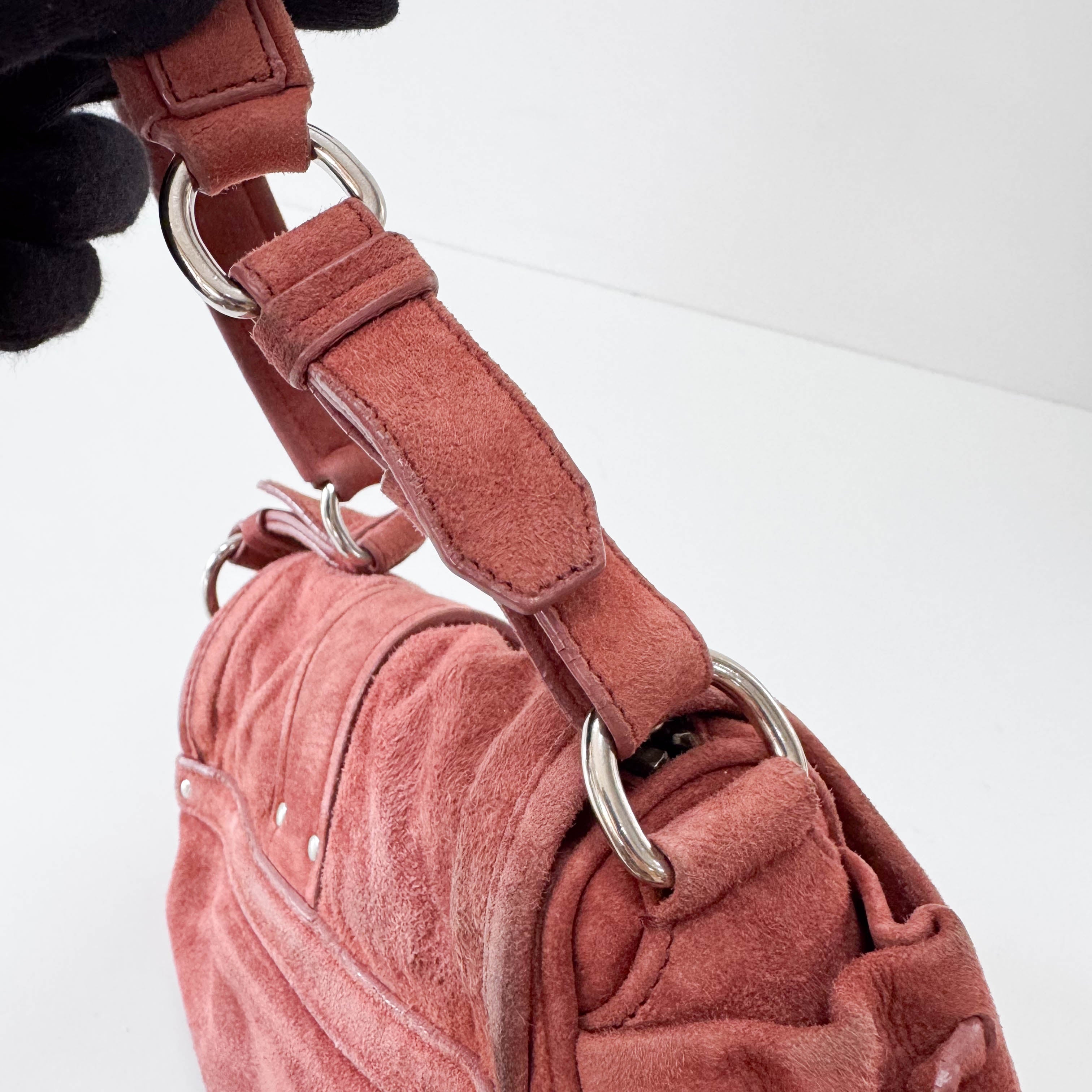 Archive Pink Suede Shoulder Bag