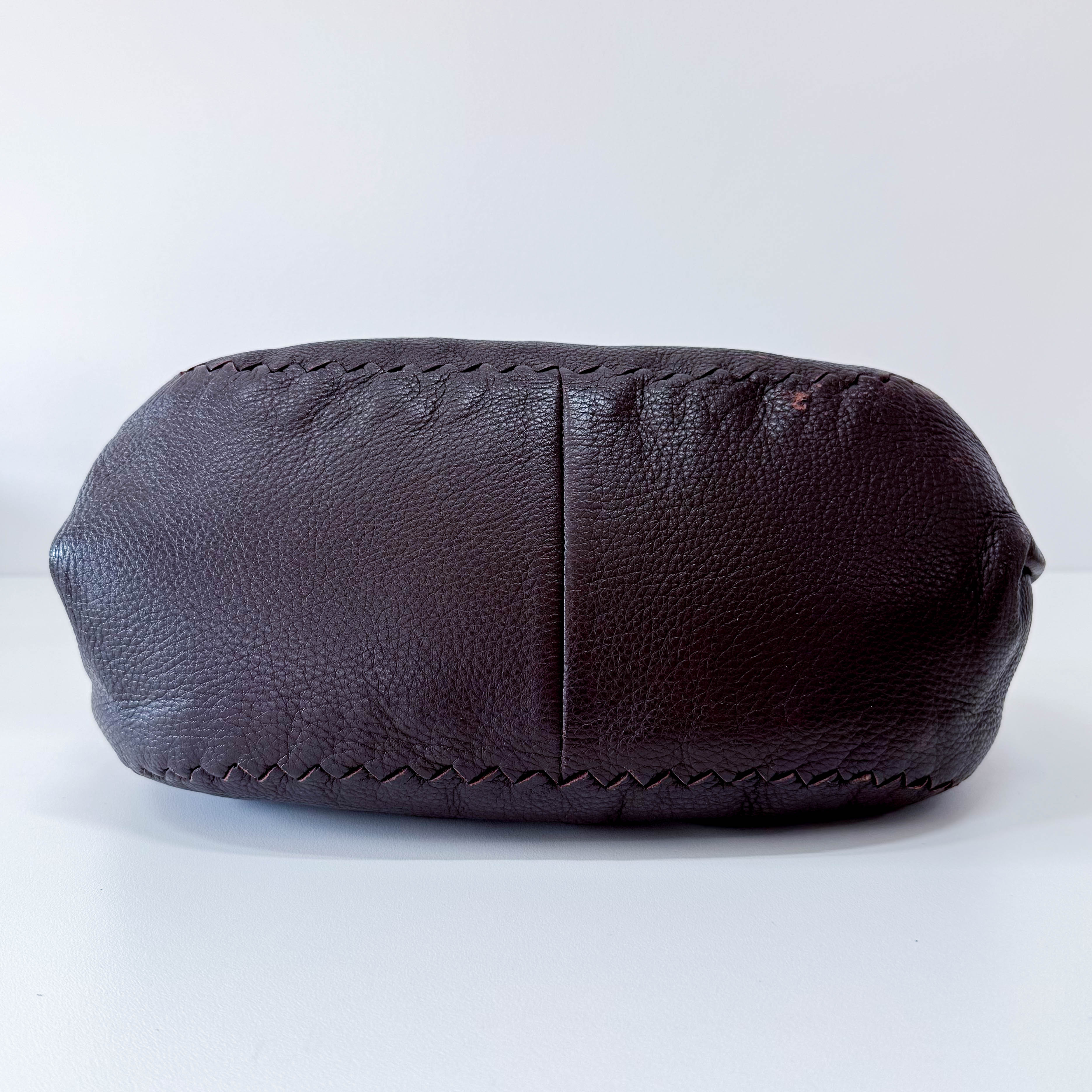 Intrecciato Brown Leather Shoulder Bag