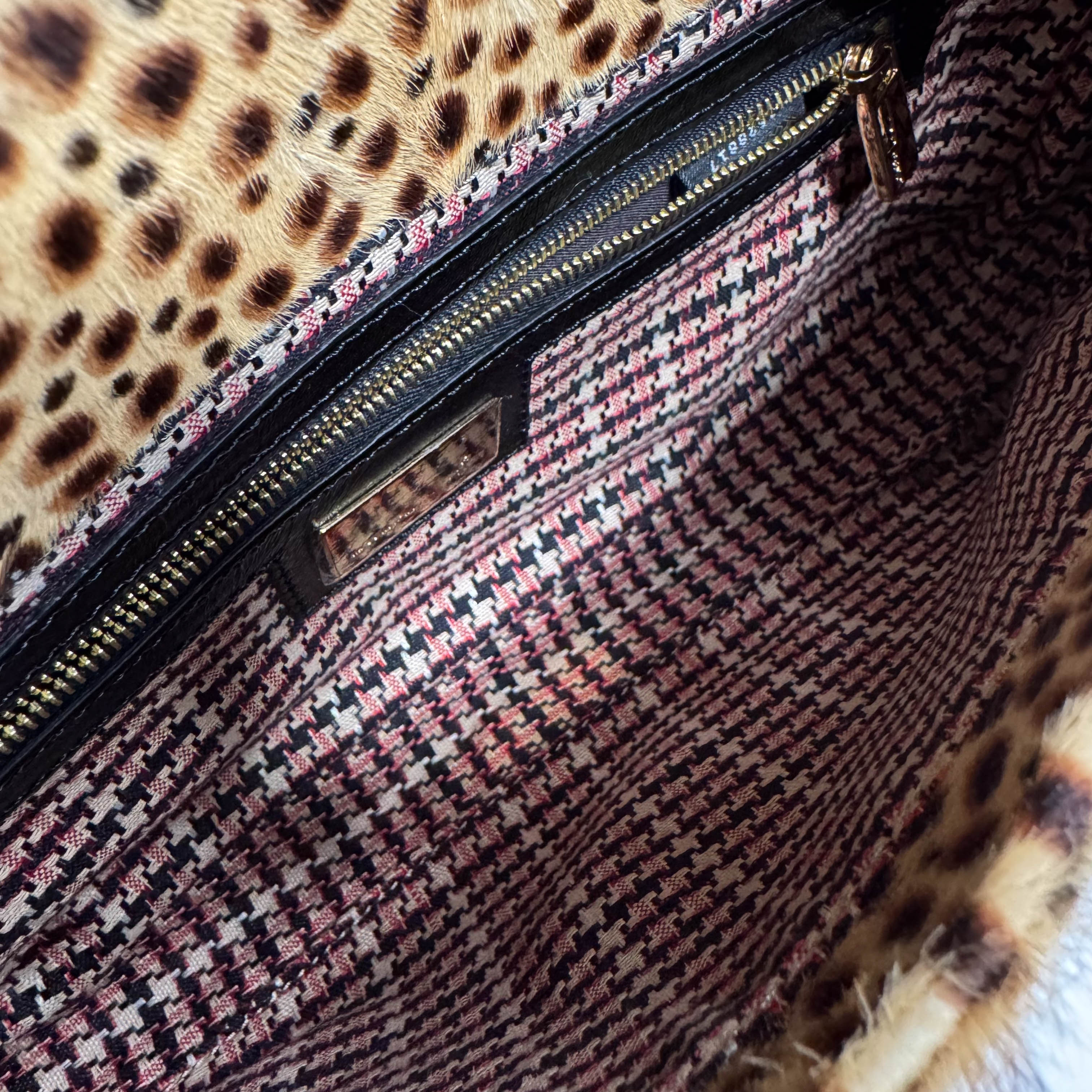 Baguette Pony Hair Cheetah Shoulder Bag