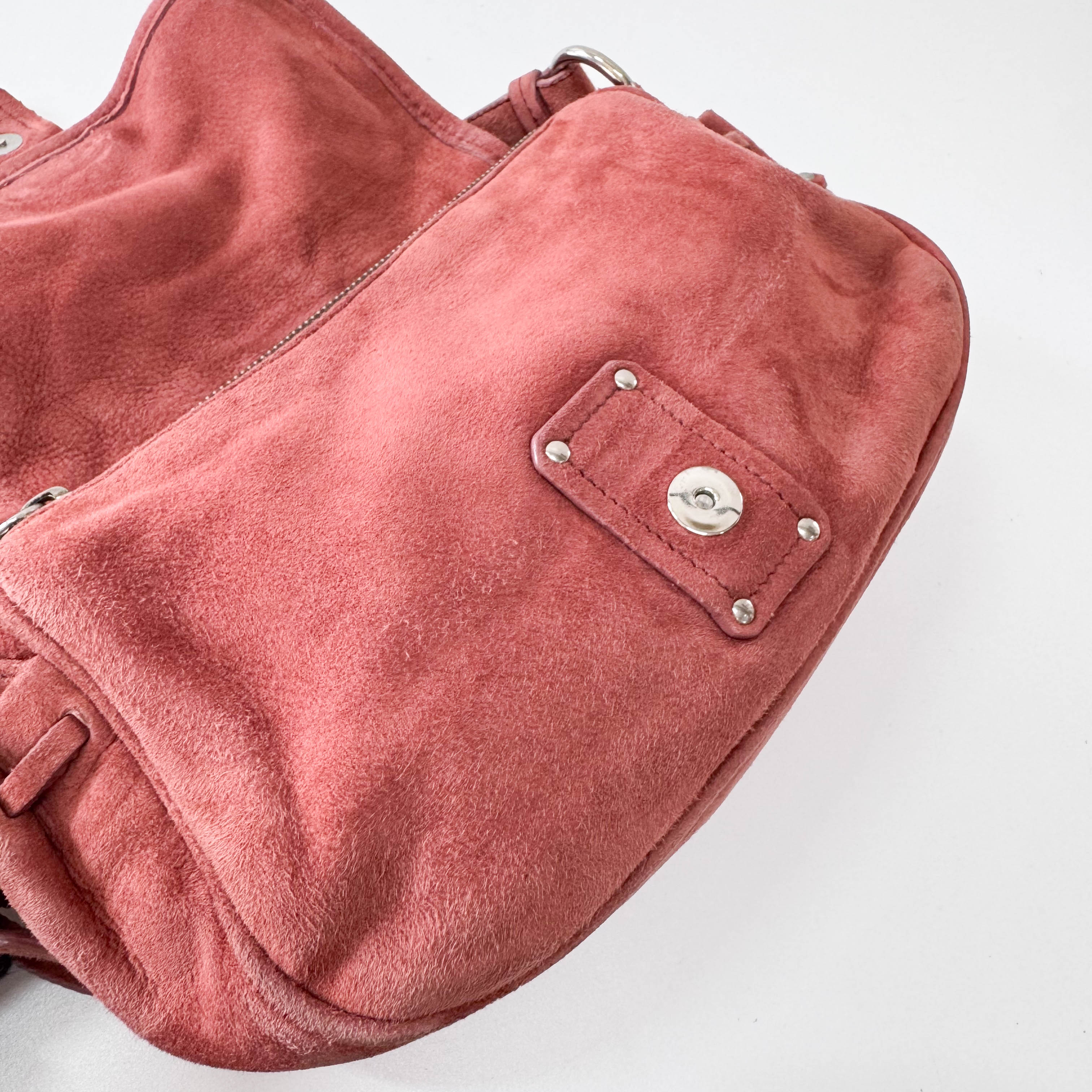 Archive Pink Suede Shoulder Bag