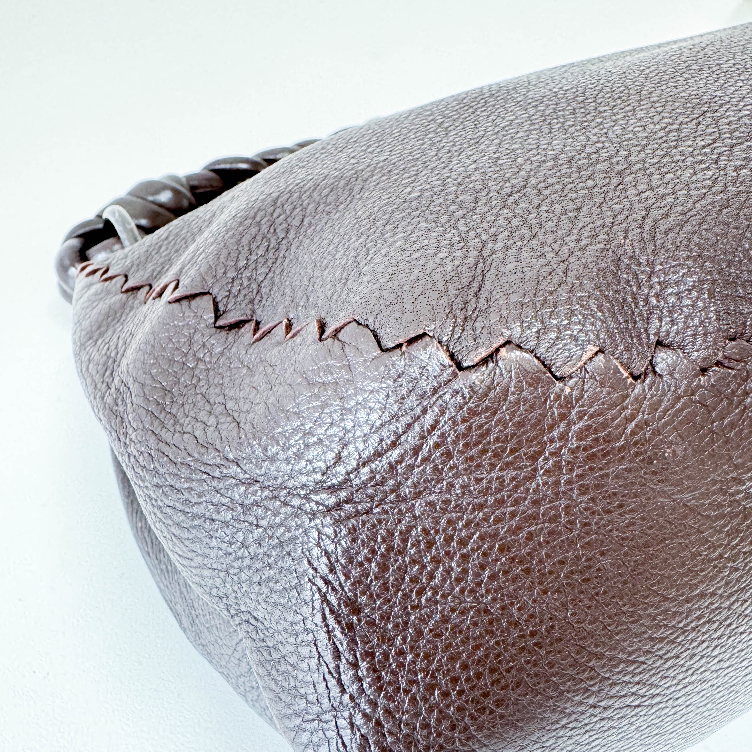 Intrecciato Brown Leather Shoulder Bag