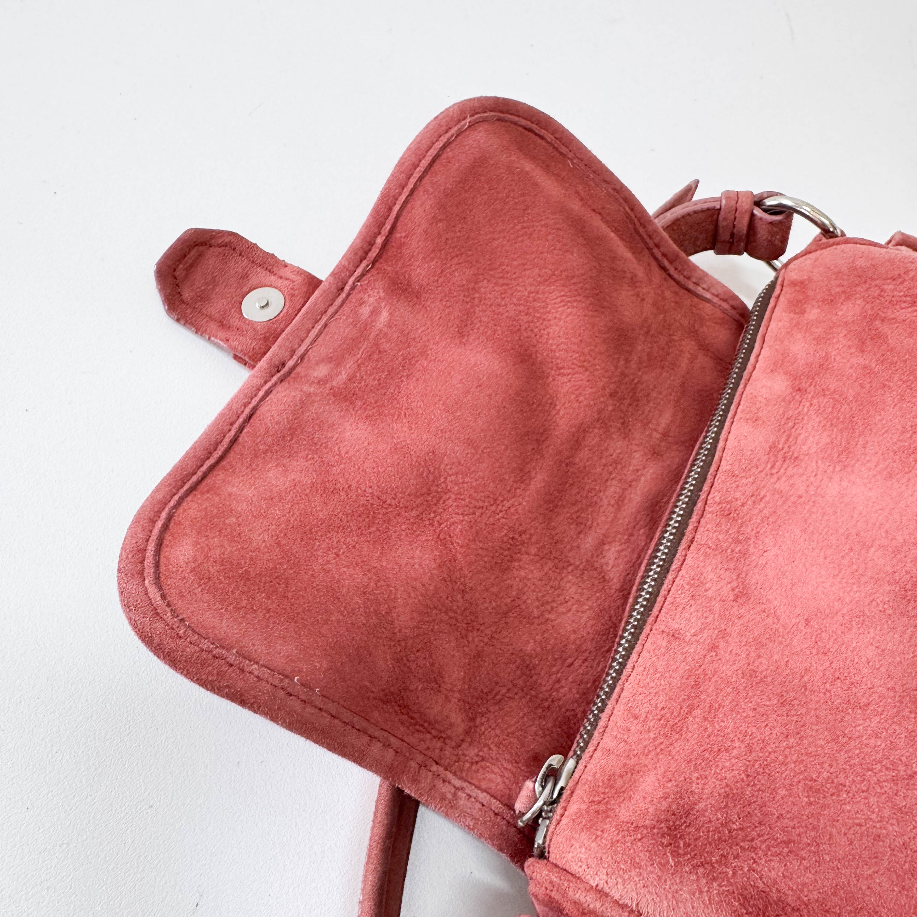 Archive Pink Suede Shoulder Bag