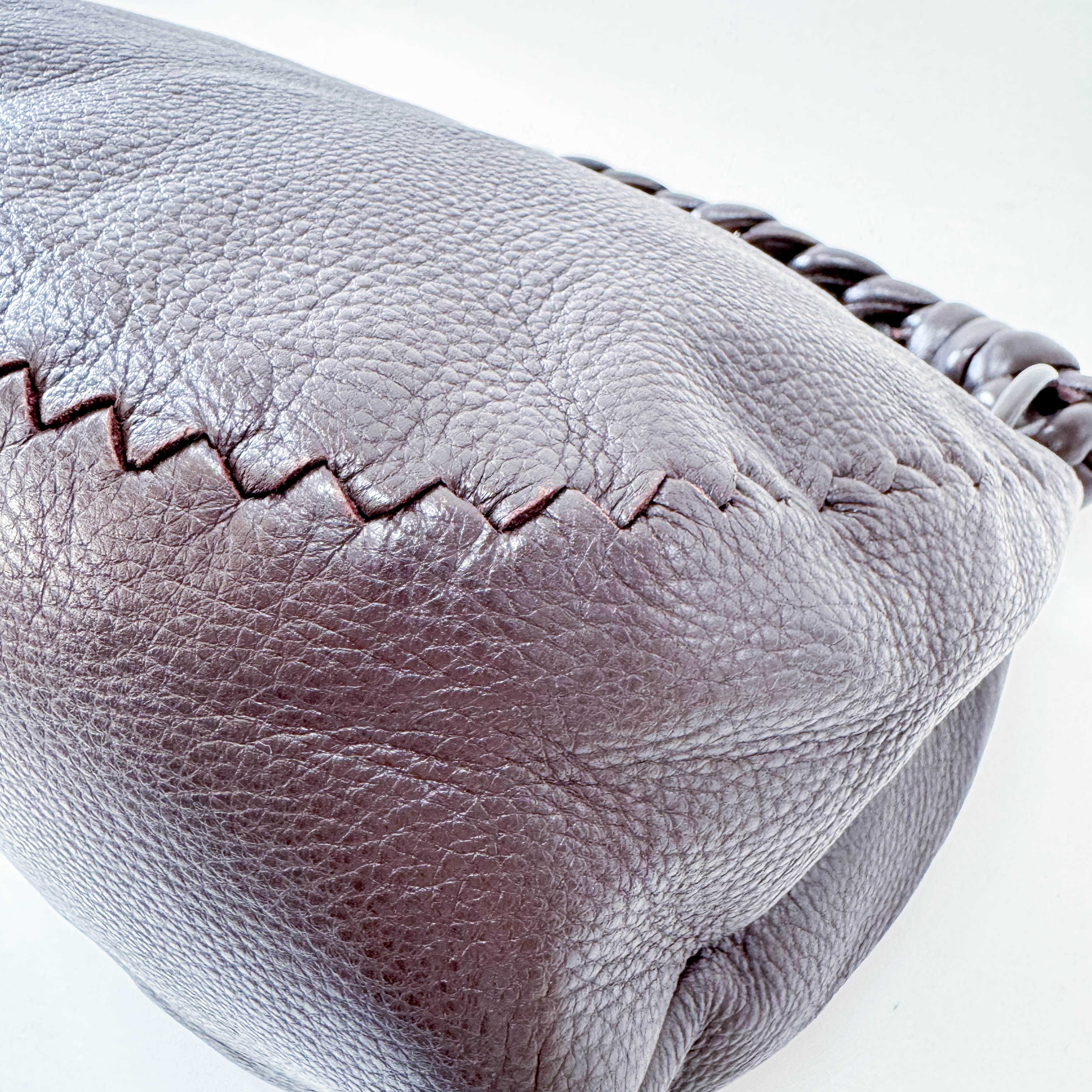 Intrecciato Brown Leather Shoulder Bag