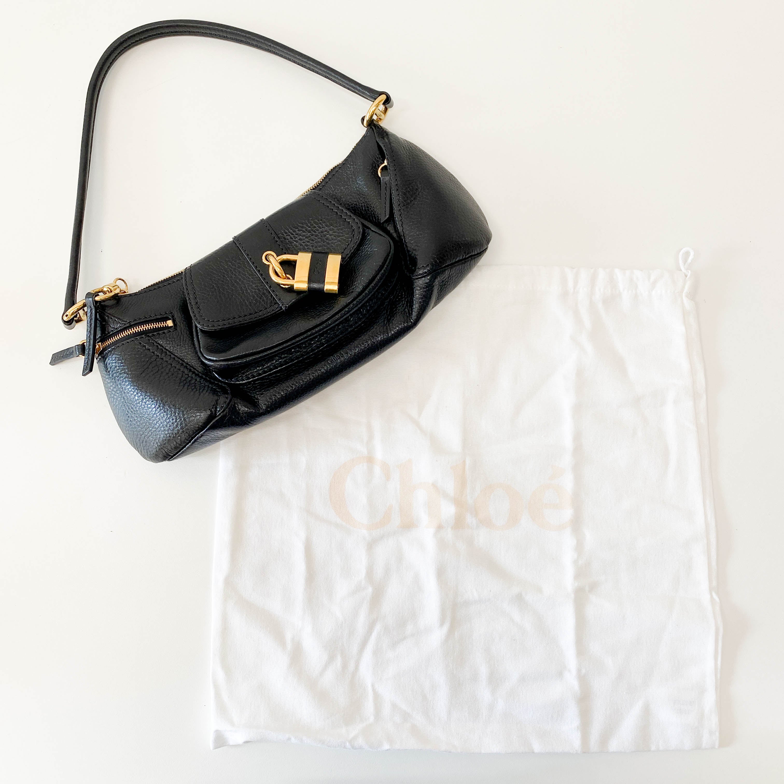Black Leather Shoulder Bag