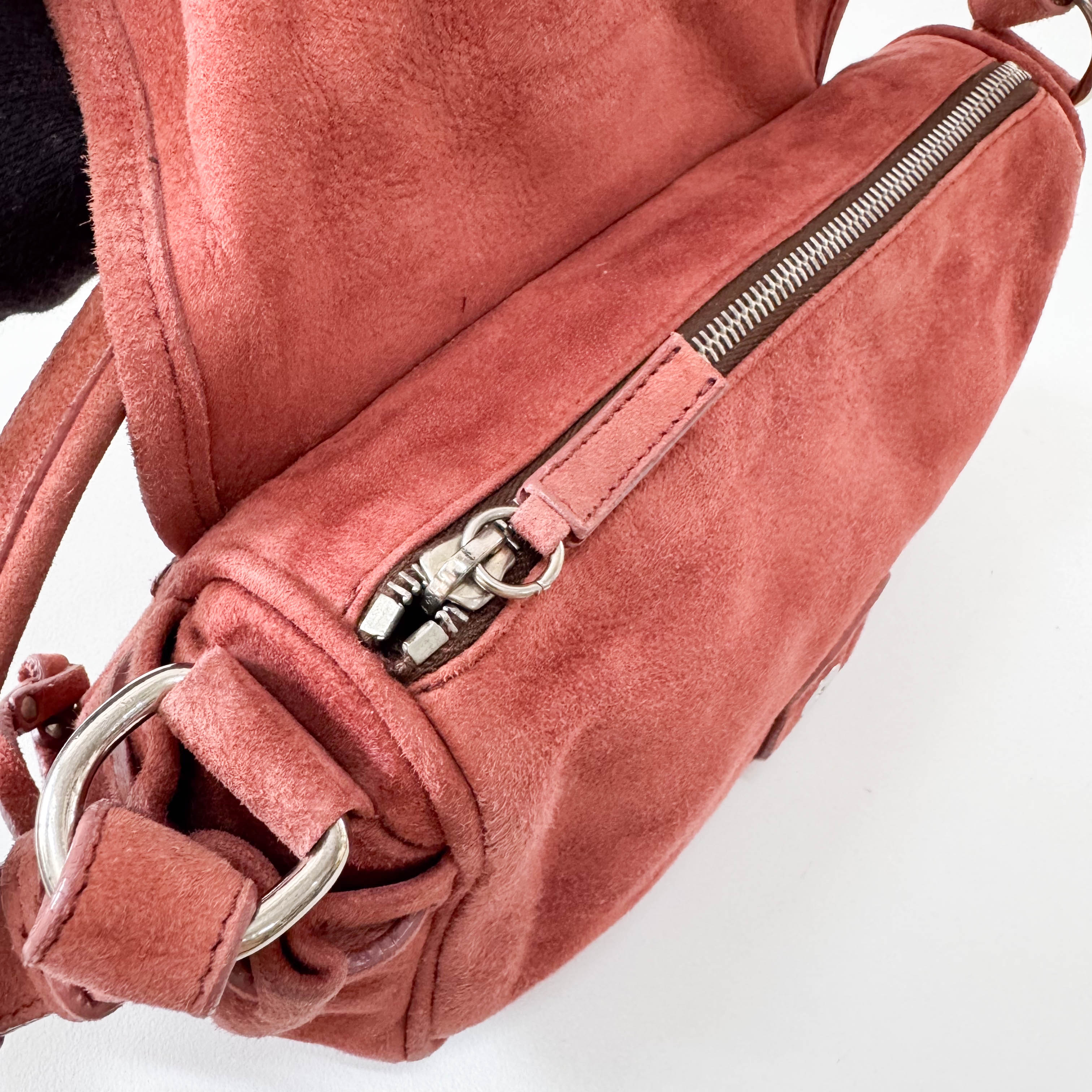 Archive Pink Suede Shoulder Bag
