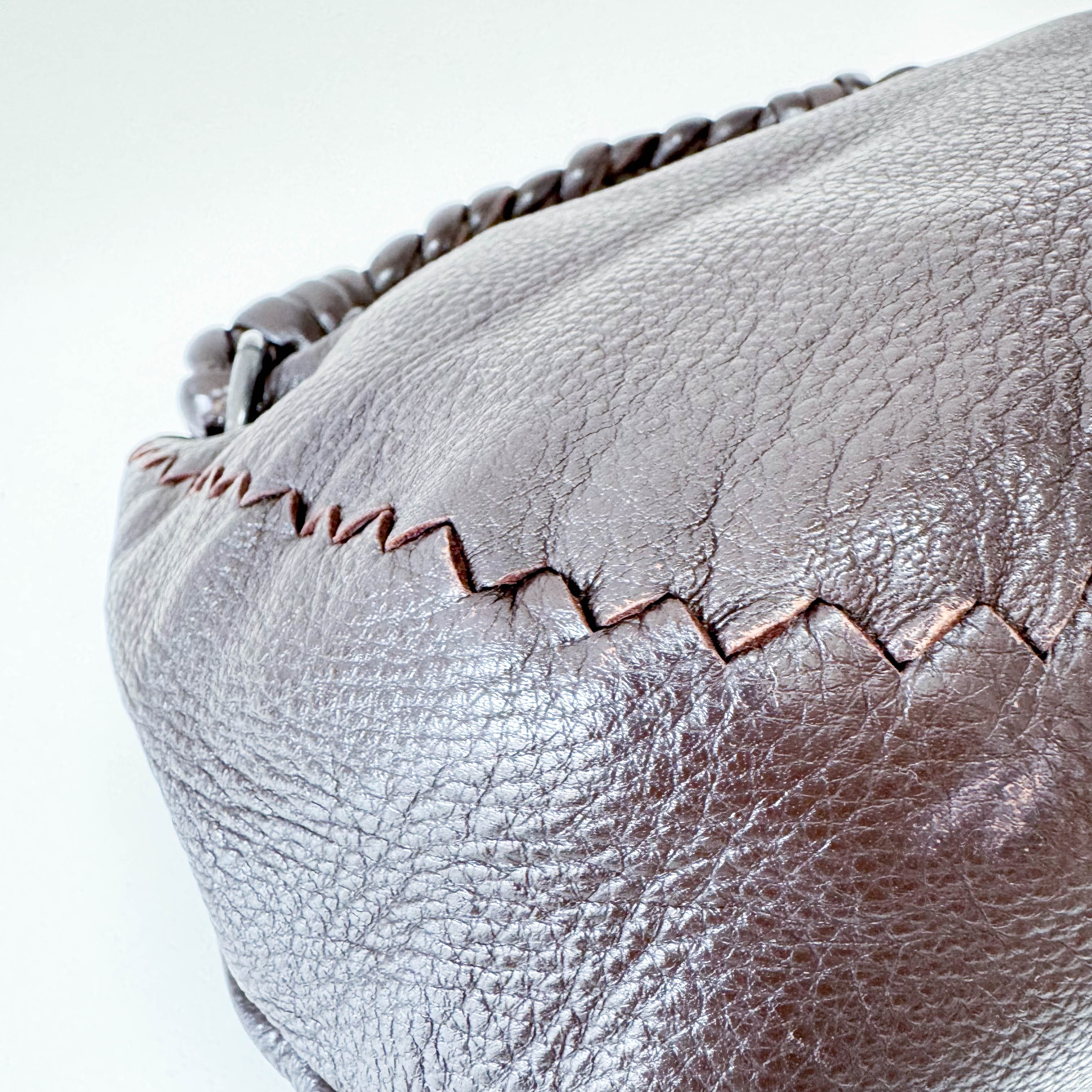 Intrecciato Brown Leather Shoulder Bag