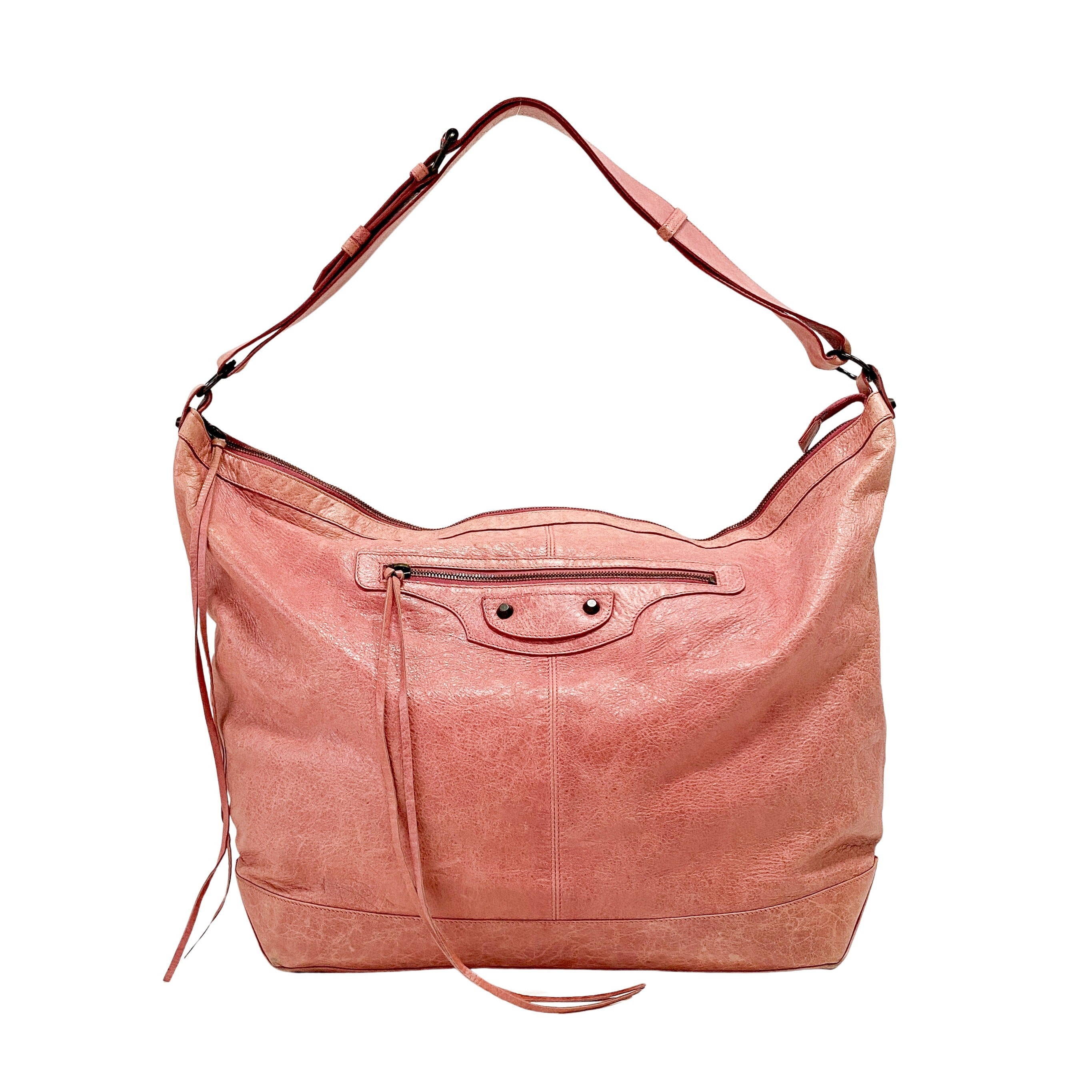 Motorcycle Pink Leather Tote Bag