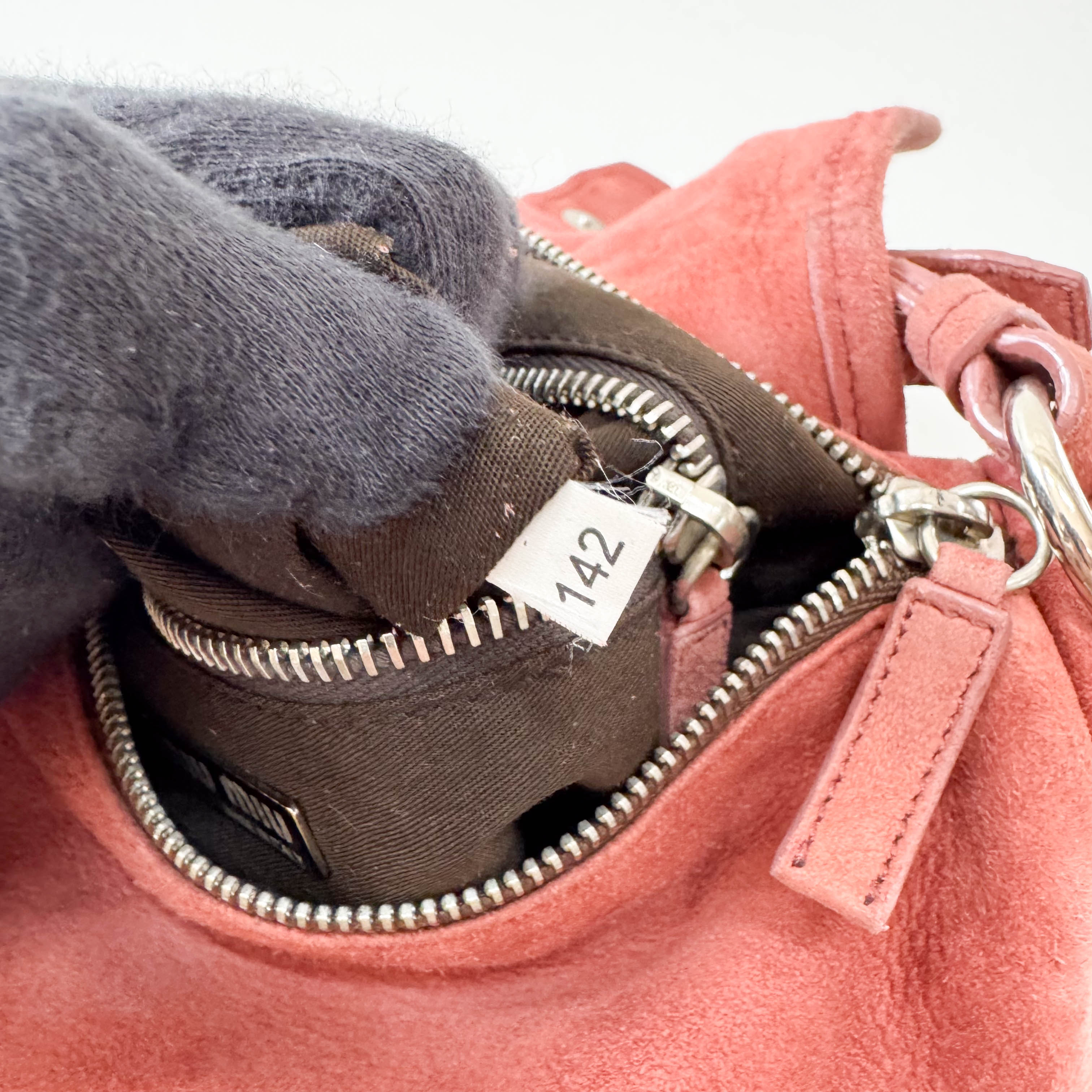 Archive Pink Suede Shoulder Bag