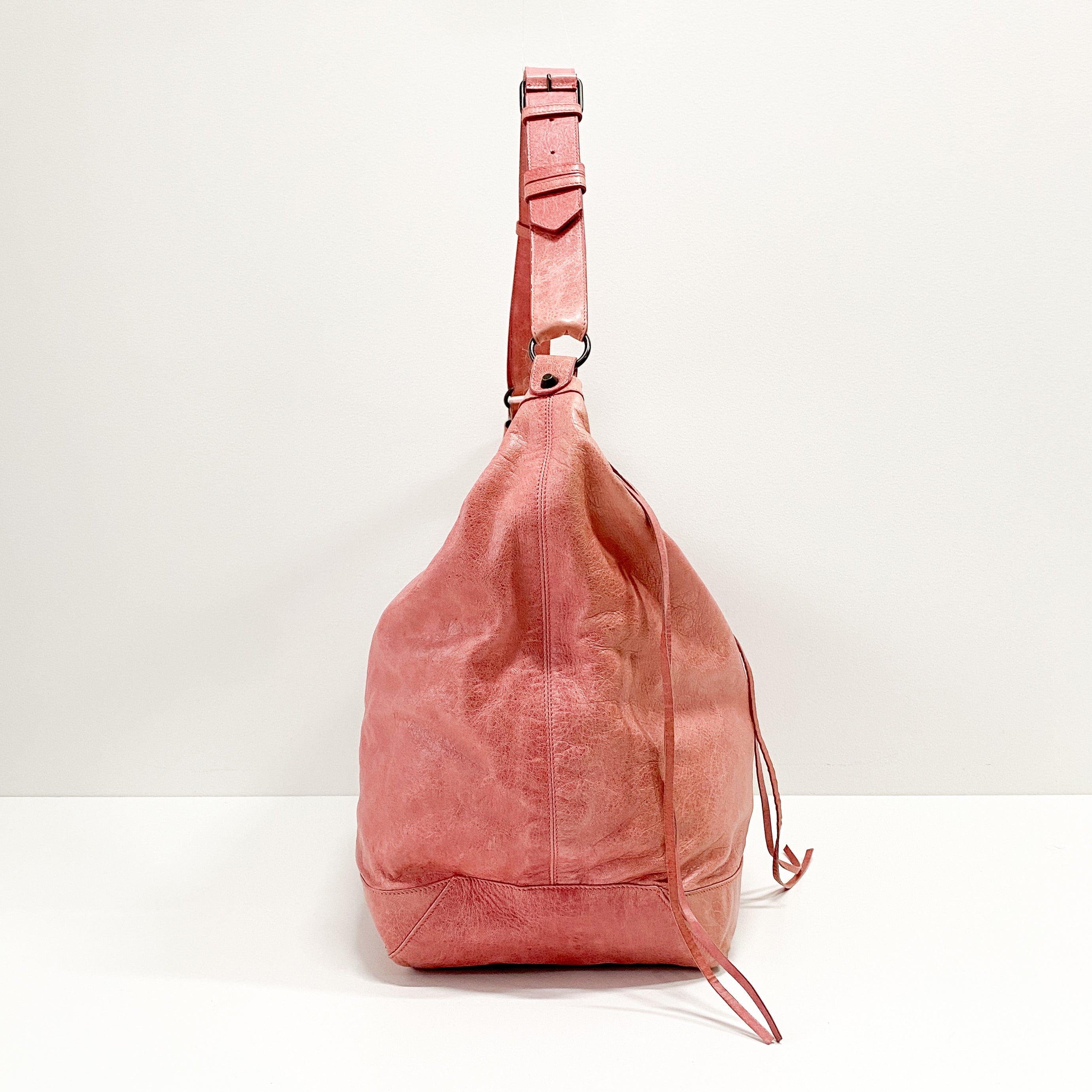 Motorcycle Pink Leather Tote Bag