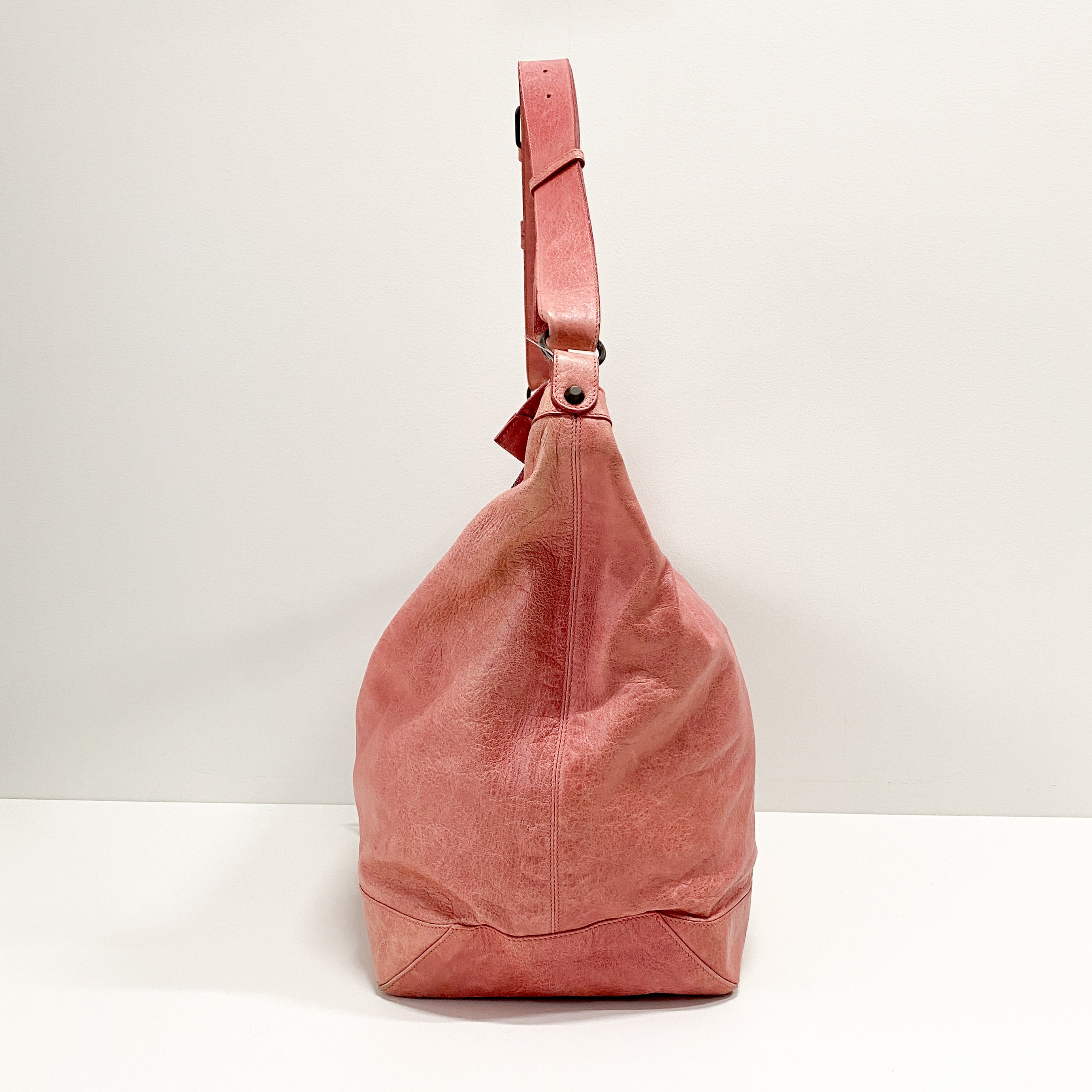 Motorcycle Pink Leather Tote Bag
