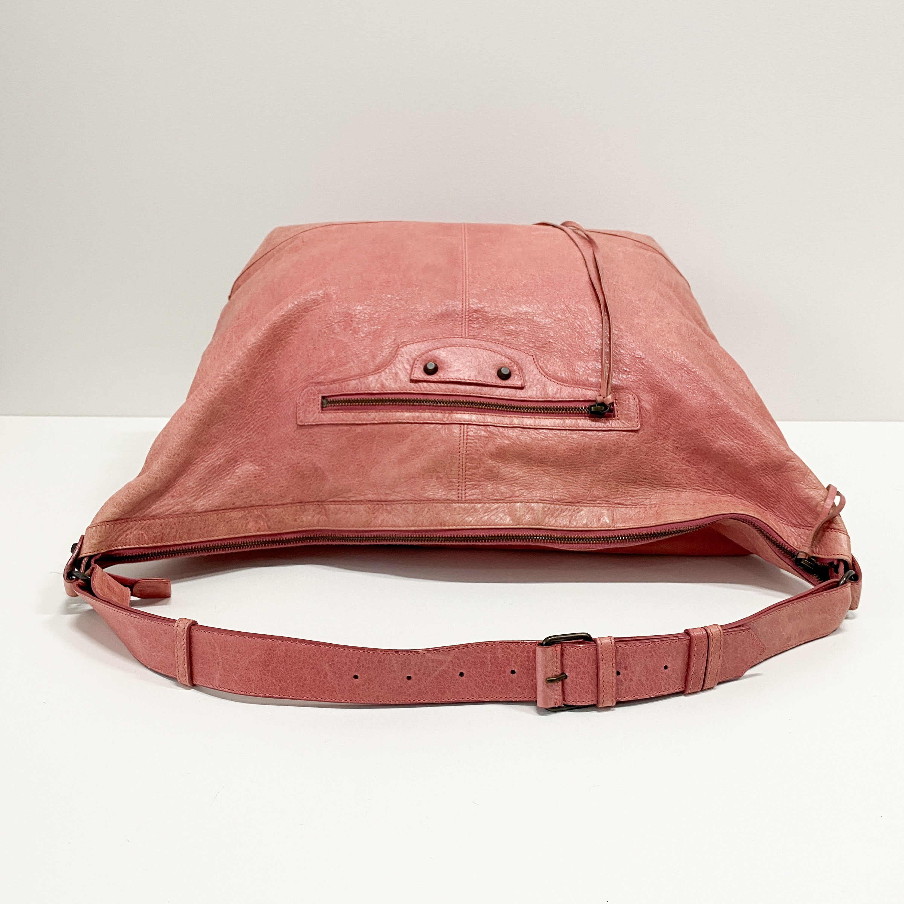 Motorcycle Pink Leather Tote Bag