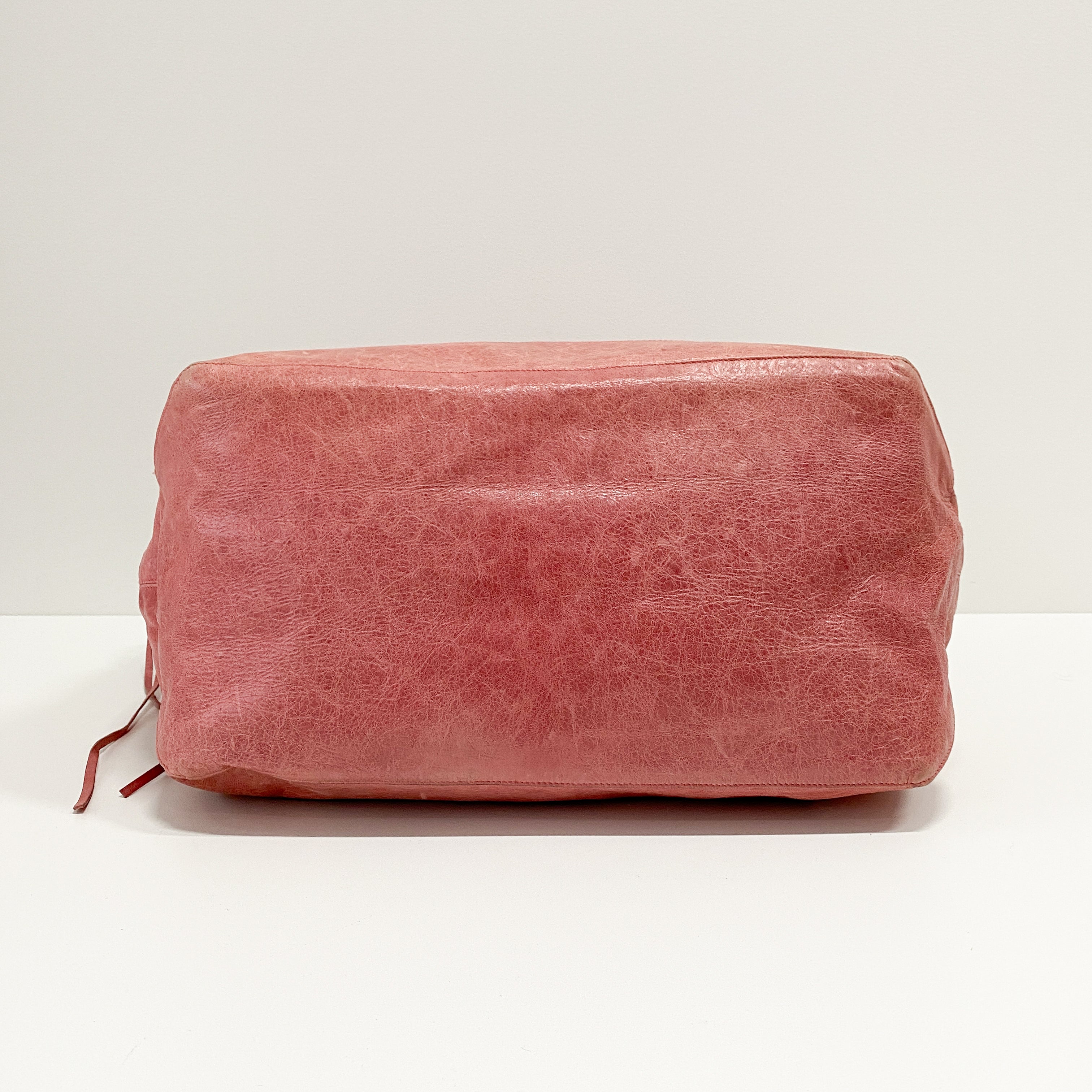 Motorcycle Pink Leather Tote Bag