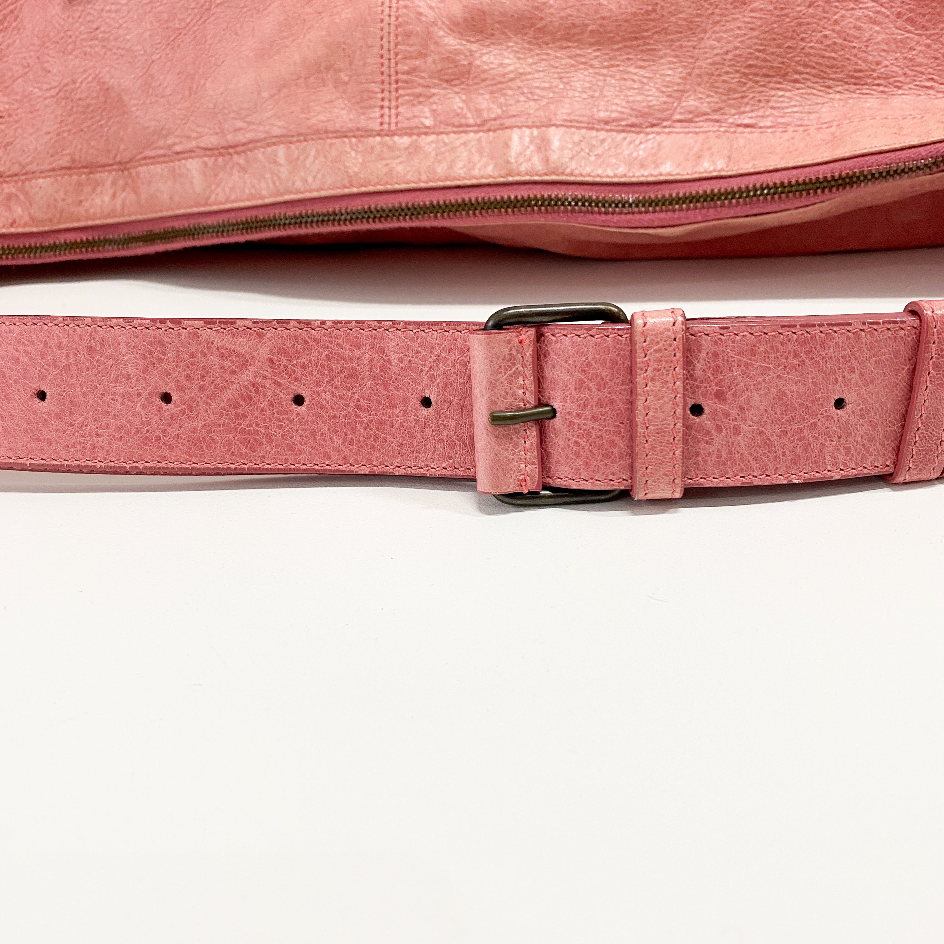 Motorcycle Pink Leather Tote Bag