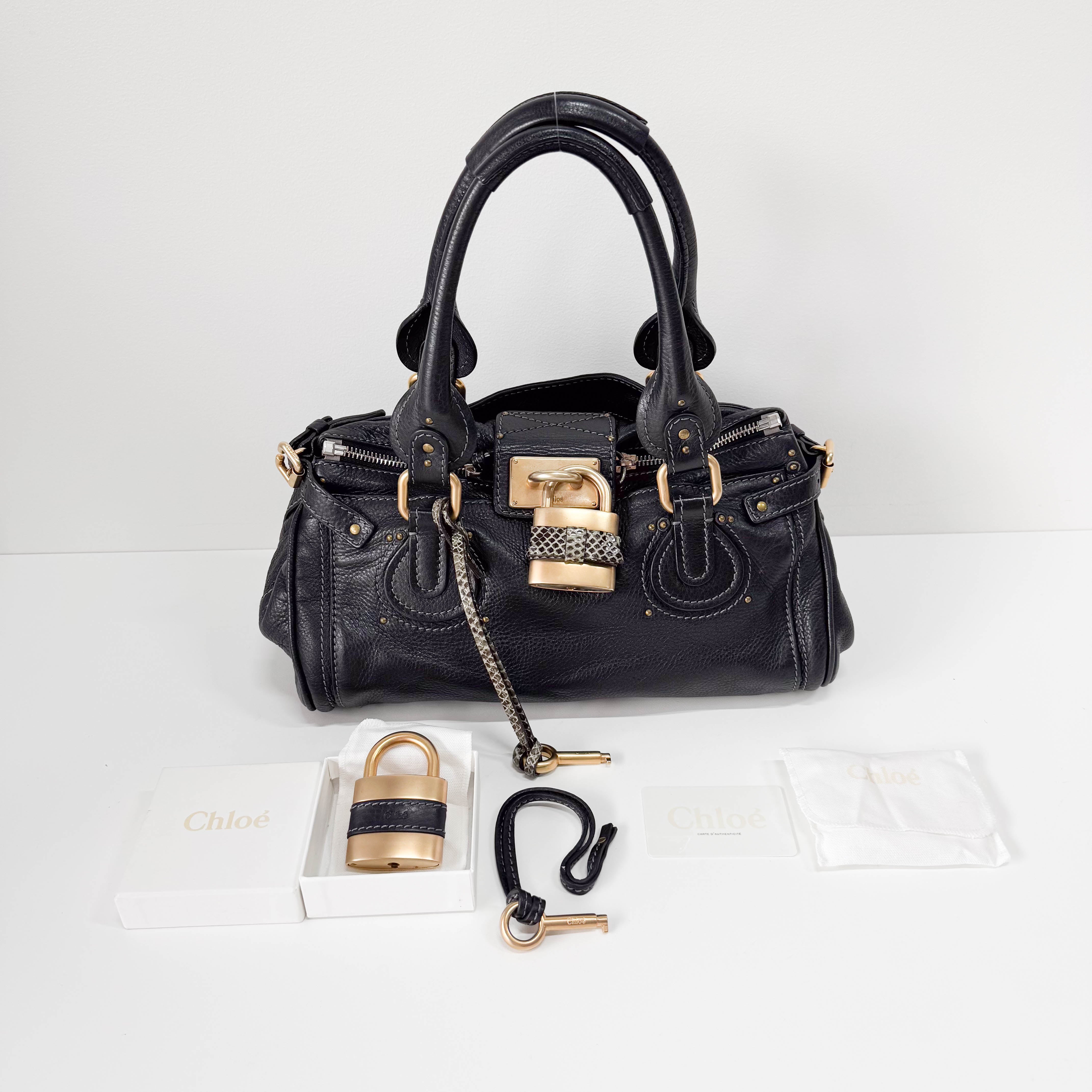 Paddington Black Leather Shoulder Bag