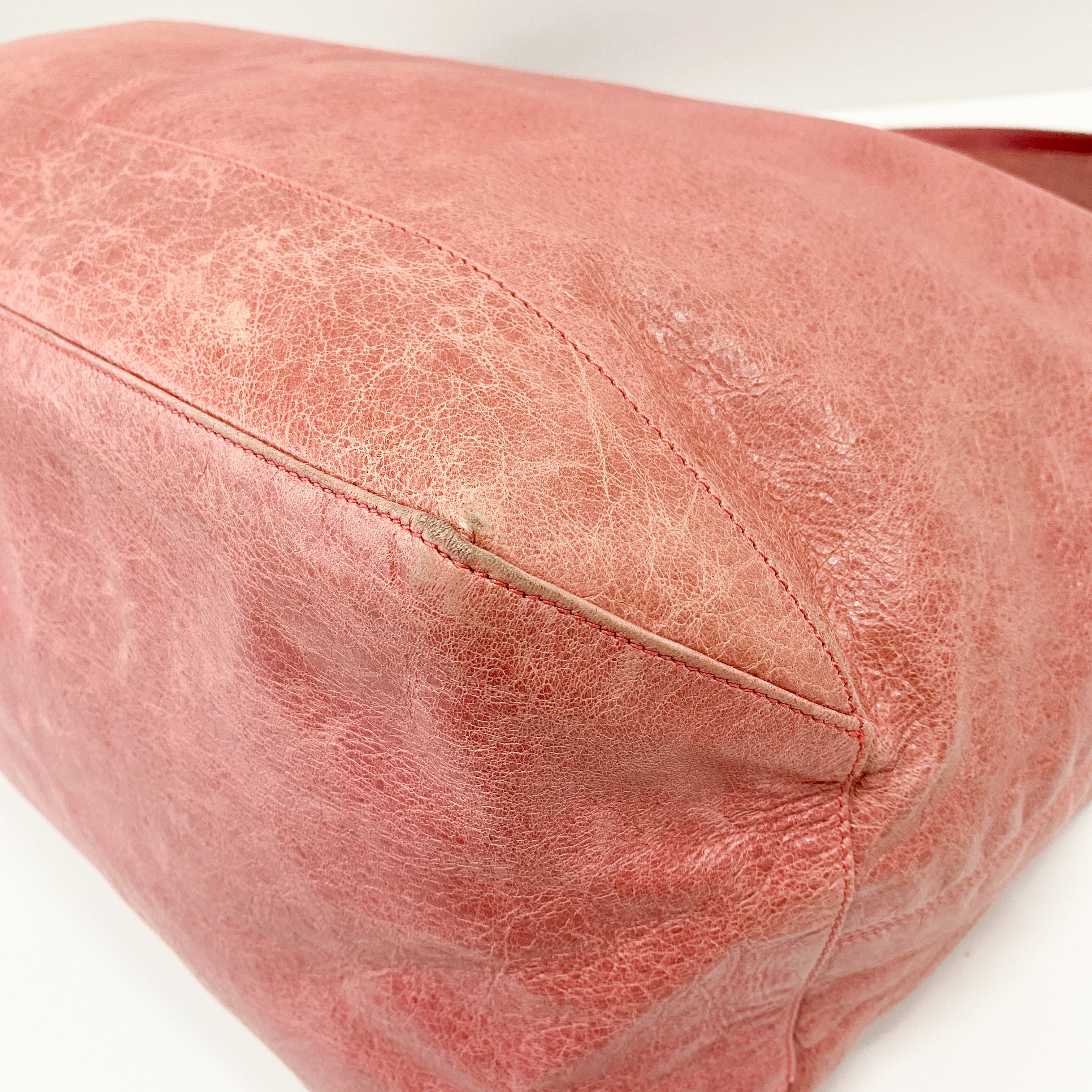 Motorcycle Pink Leather Tote Bag