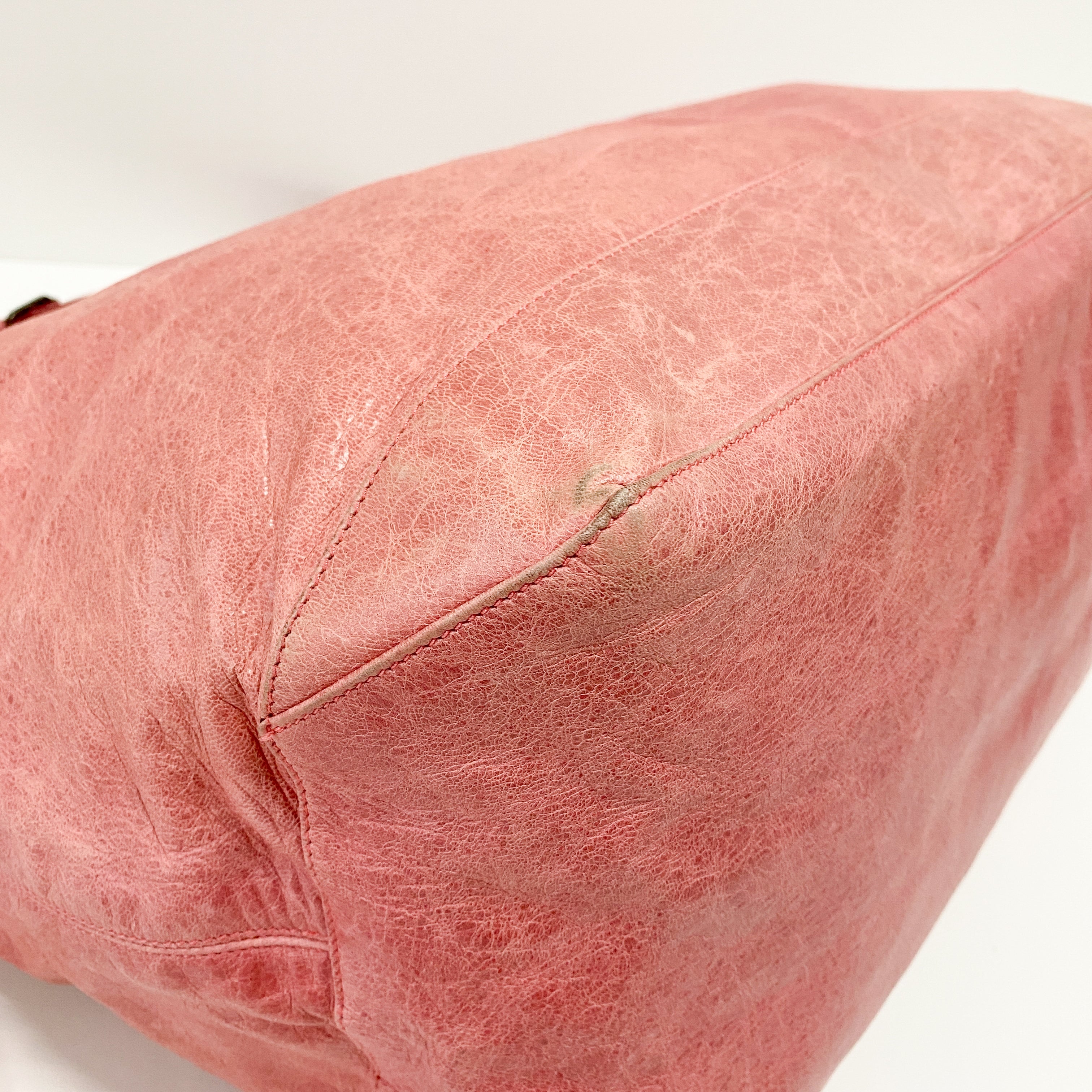 Motorcycle Pink Leather Tote Bag