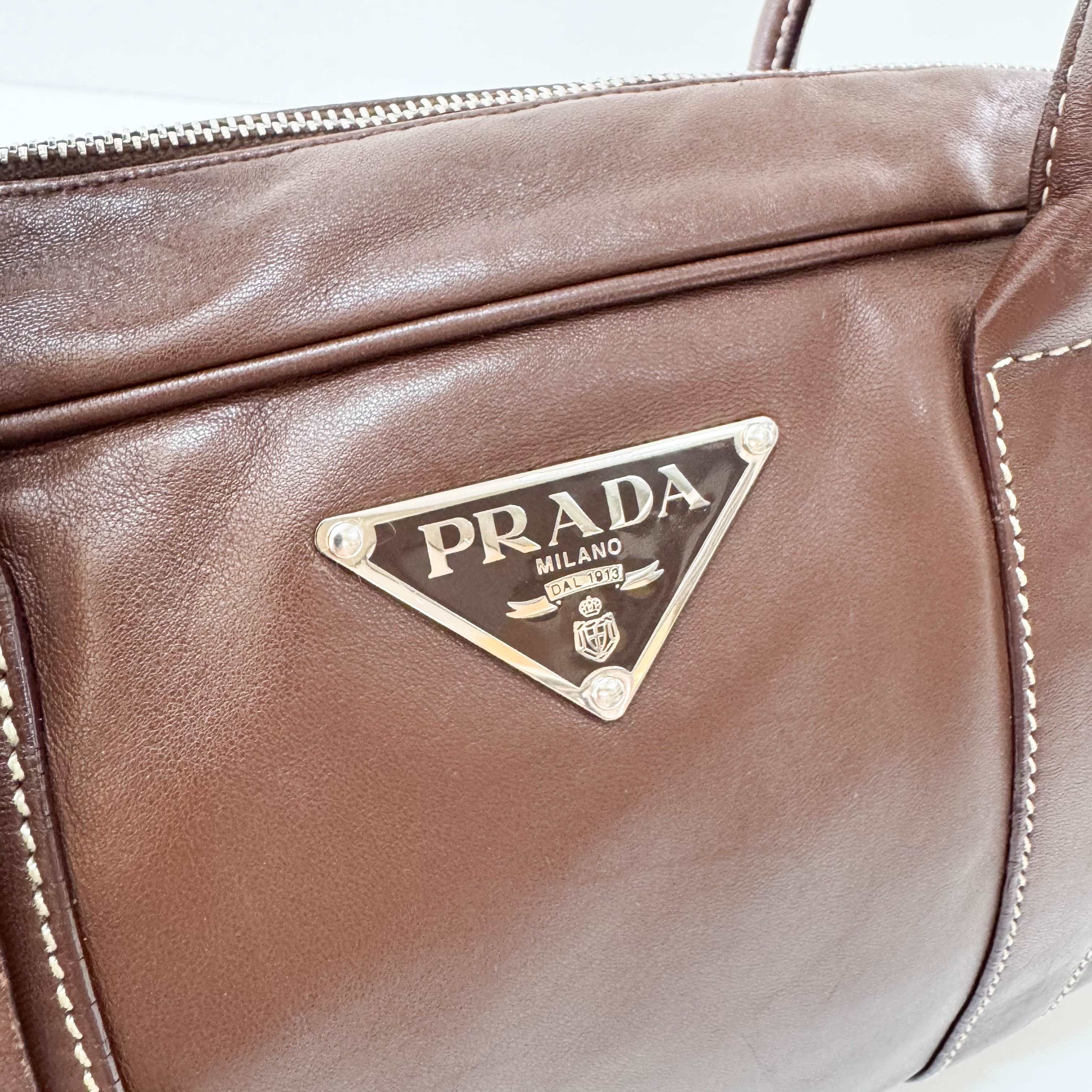PRADA Archive Brown Leather Shoulder Bag – HIVE PRELOVED
