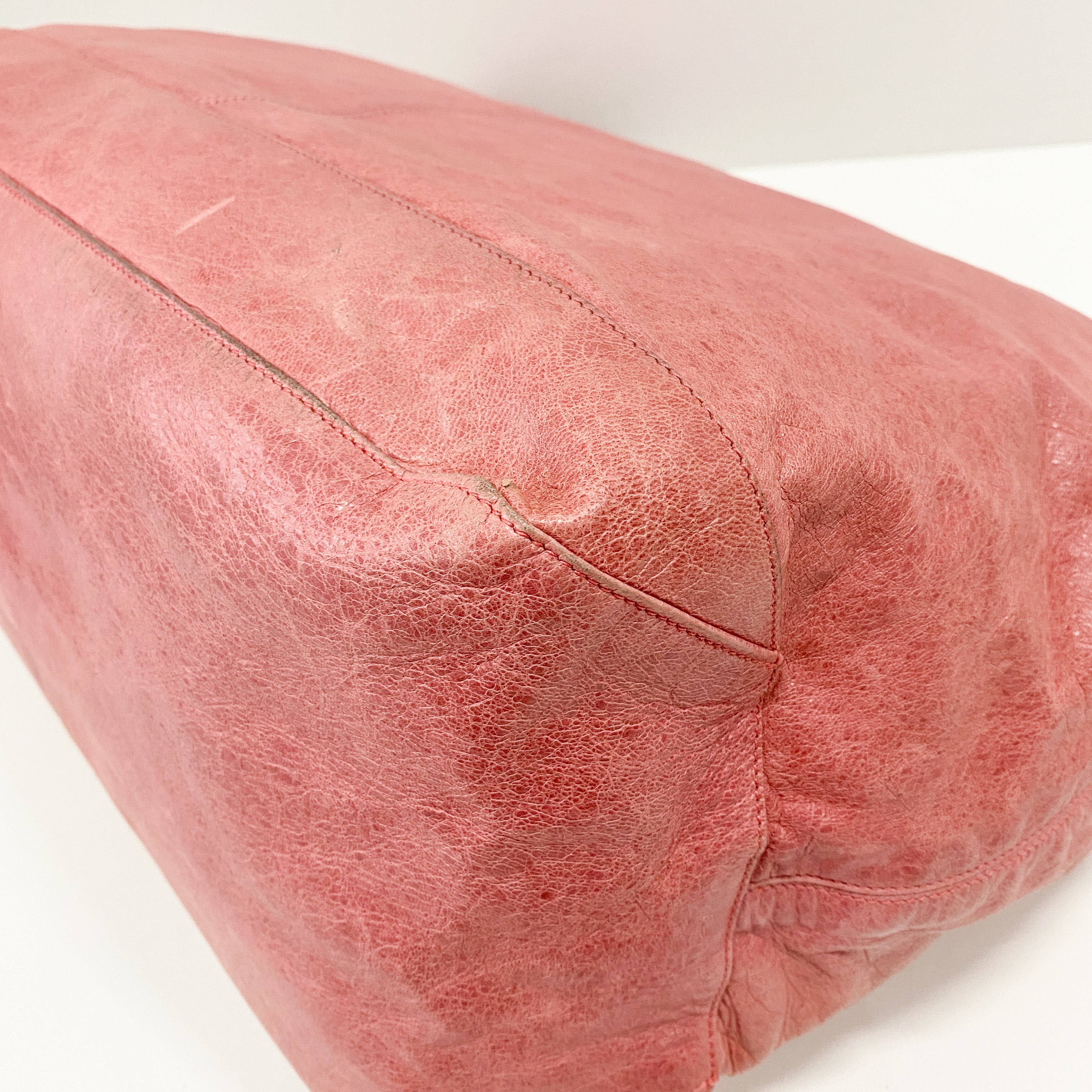 Motorcycle Pink Leather Tote Bag