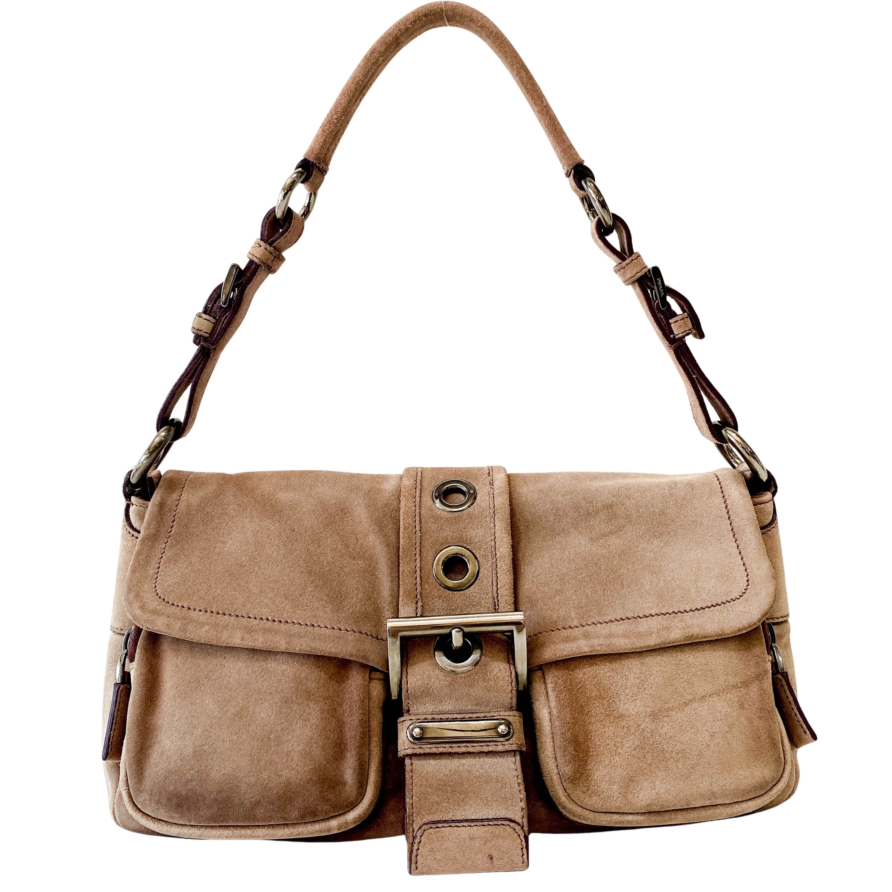 Brown Suede Shoulder Bag