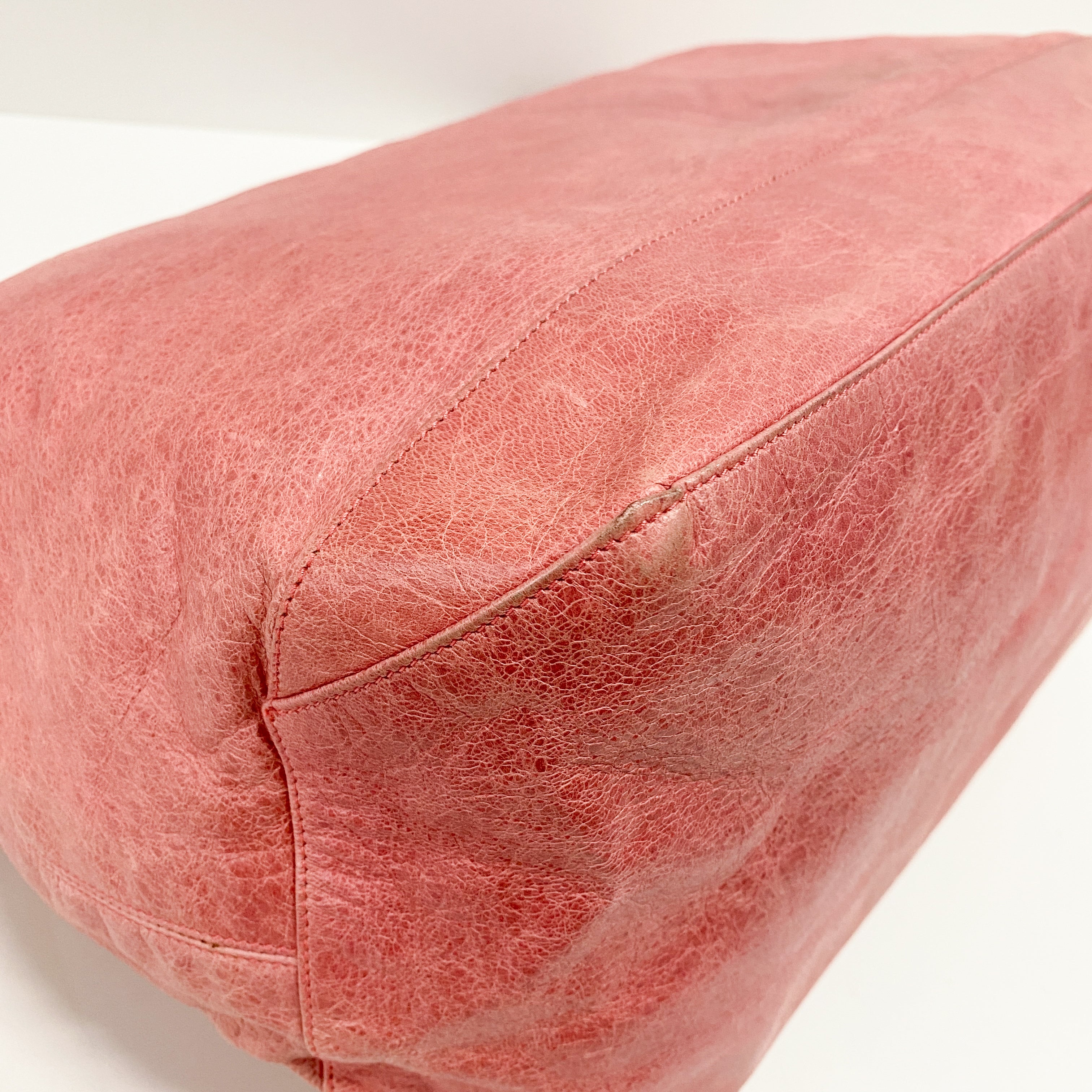 Motorcycle Pink Leather Tote Bag