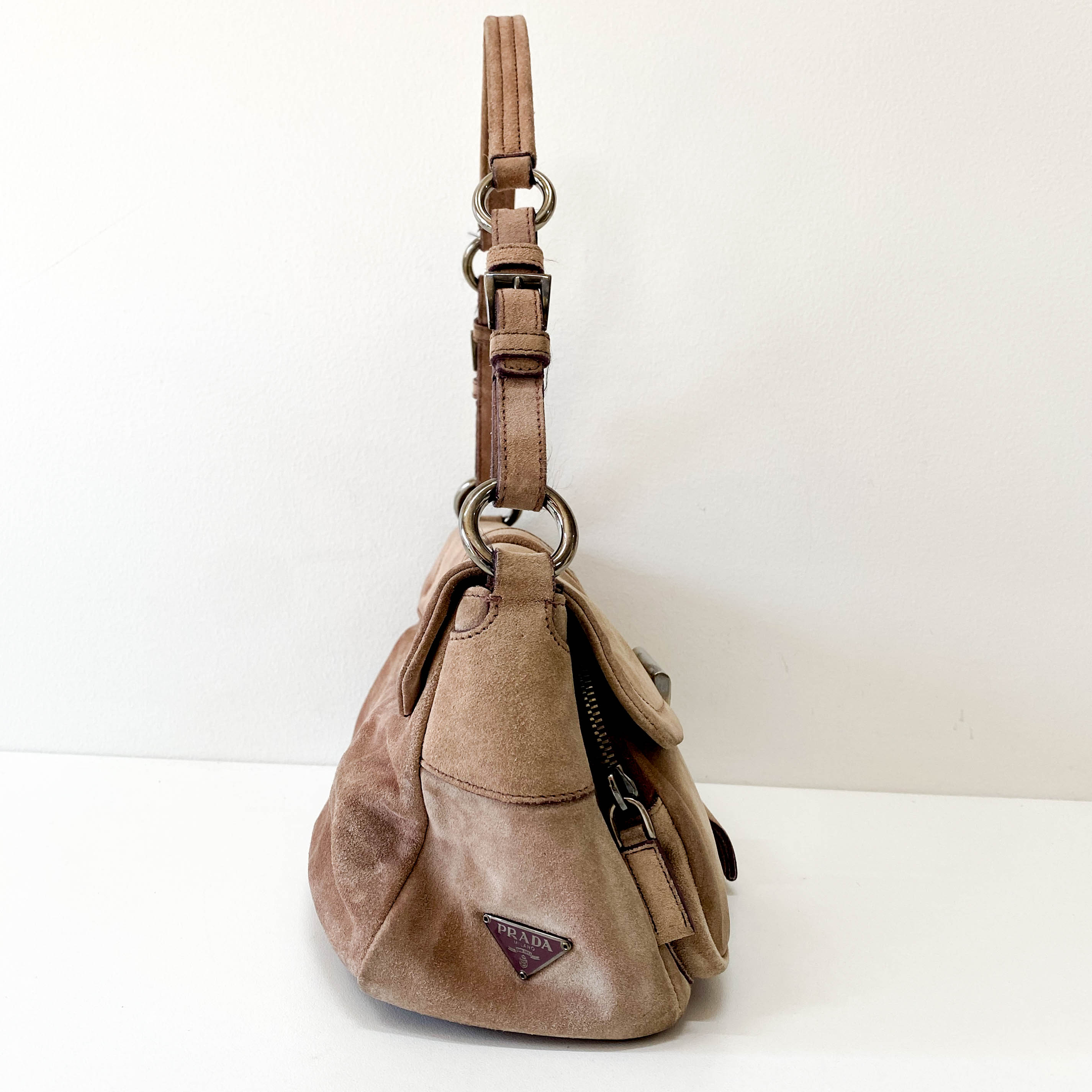 Brown Suede Shoulder Bag